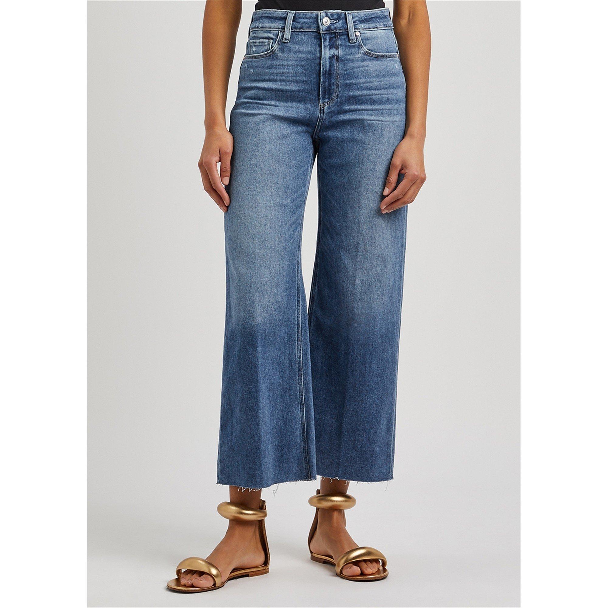 BLUE - Paige - Women's Anessa Raw Hem Cotton Wide-Leg Jeans - 2