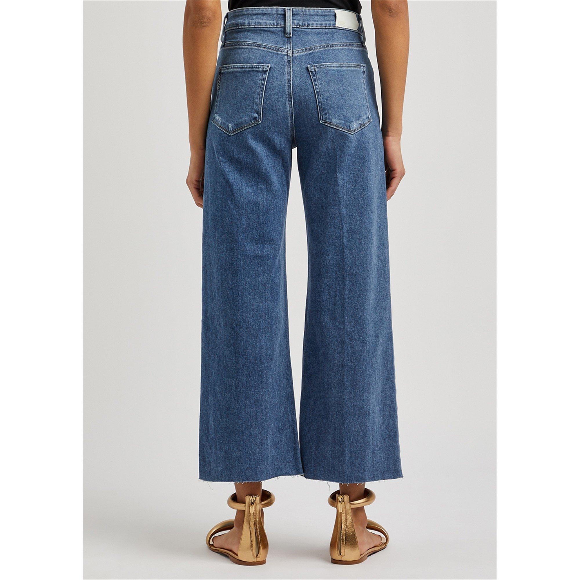 BLUE - Paige - Women's Anessa Raw Hem Cotton Wide-Leg Jeans - 3