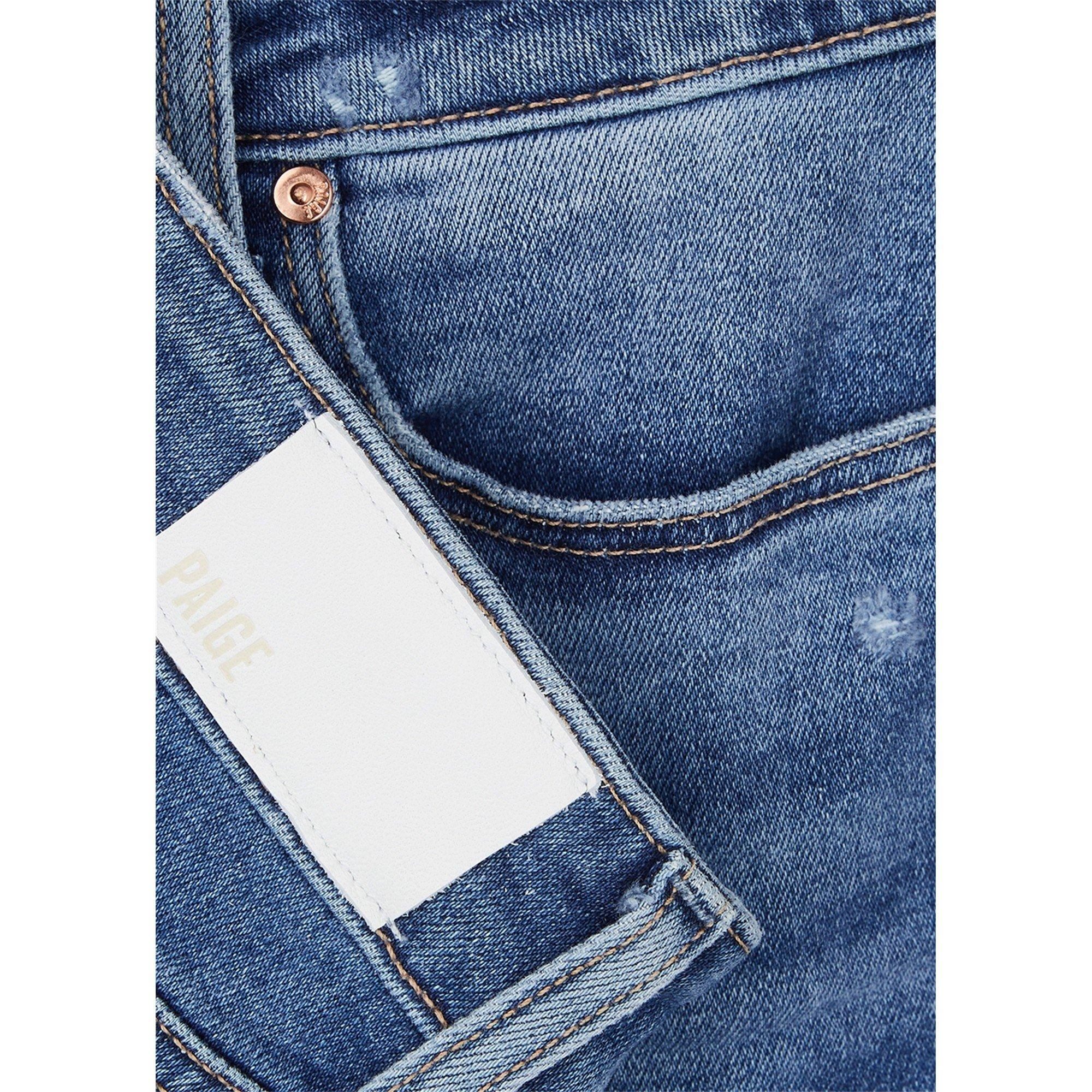 BLUE - Paige - Women's Anessa Raw Hem Cotton Wide-Leg Jeans - 4