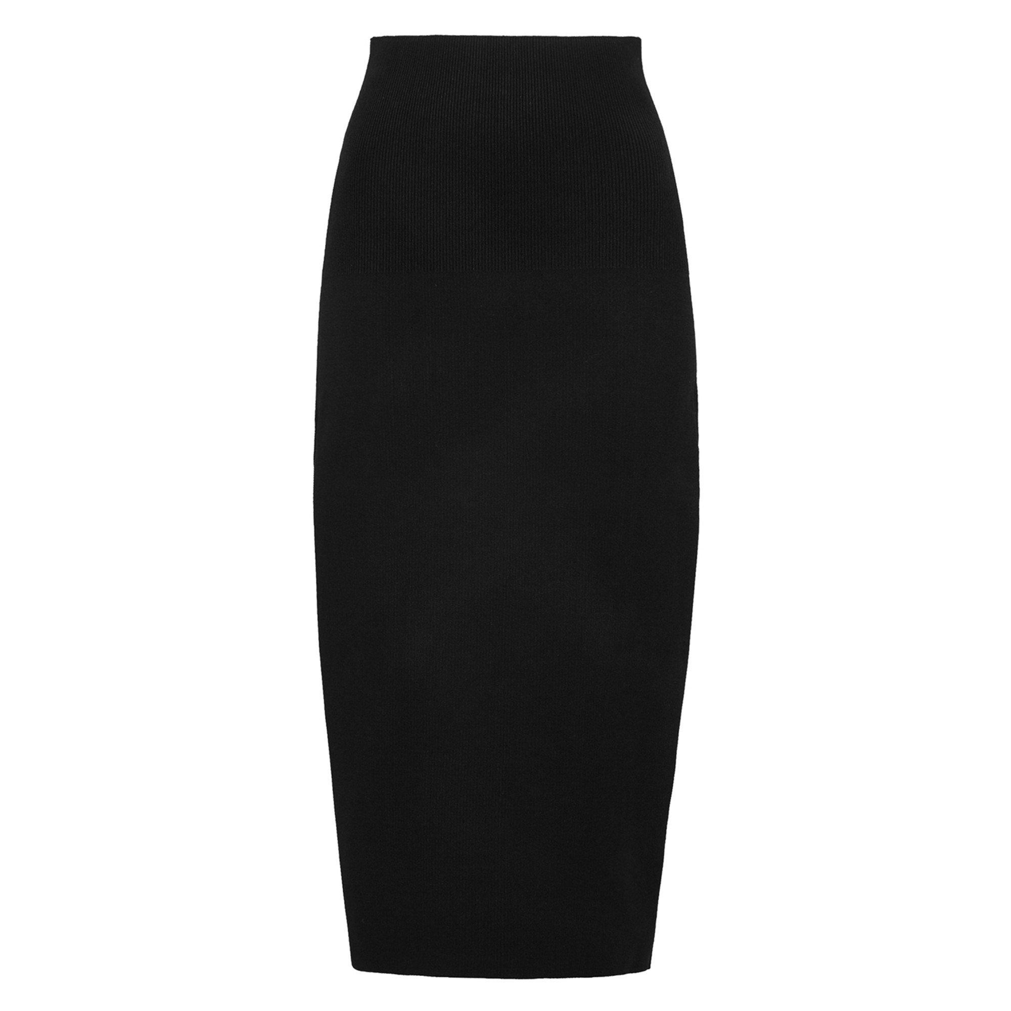 BLACK - Victoria Beckham - LS FITTED BACK SPLIT MIDI SKRT - 1