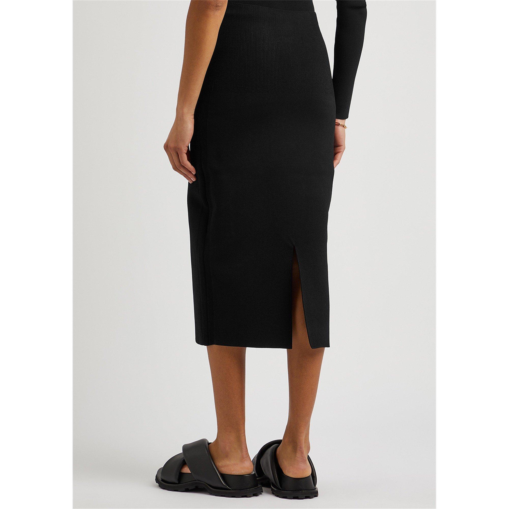 BLACK - Victoria Beckham - LS FITTED BACK SPLIT MIDI SKRT - 3
