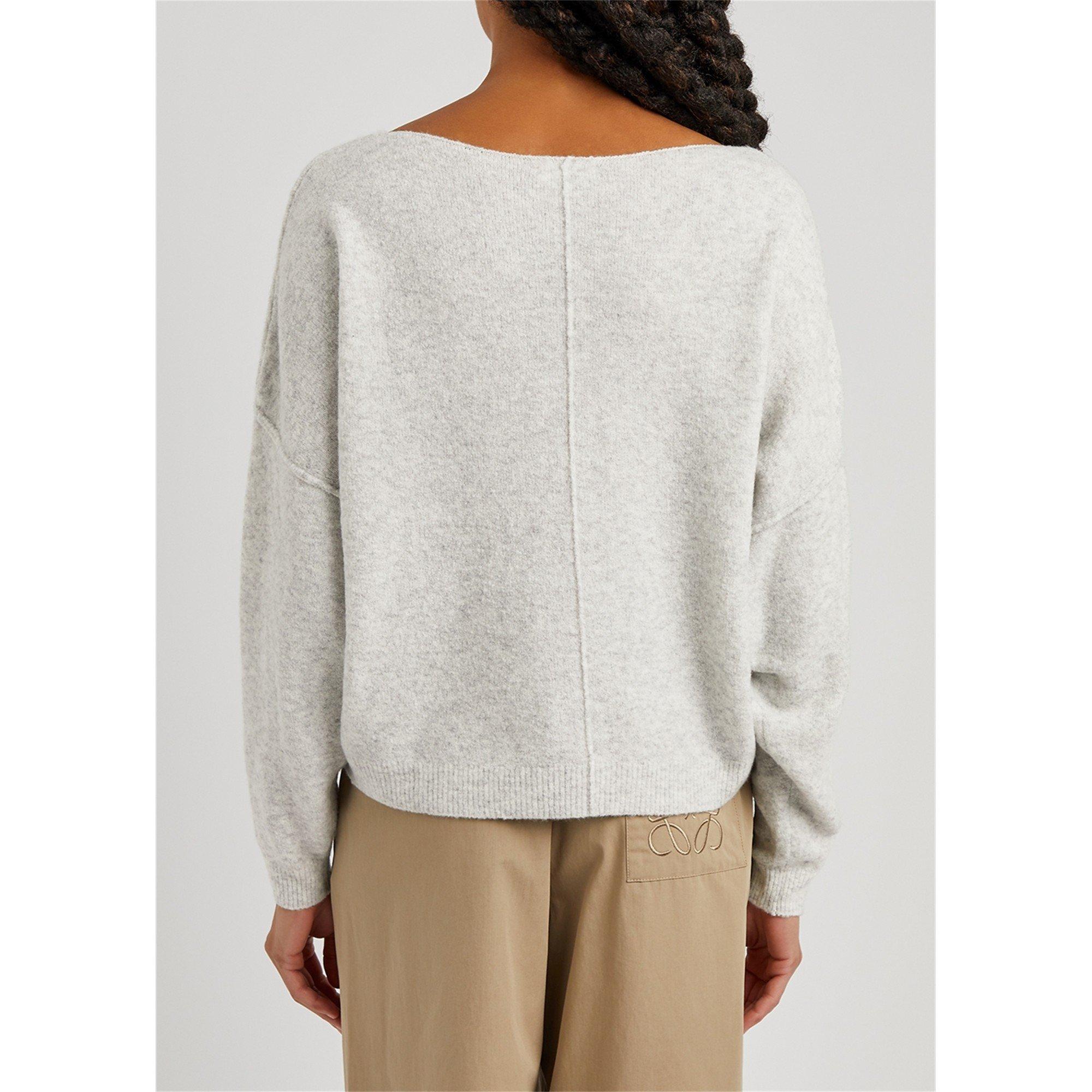 GREY - American Vintage - Women's Damsville Wool Crew-Neck Jumper - 3