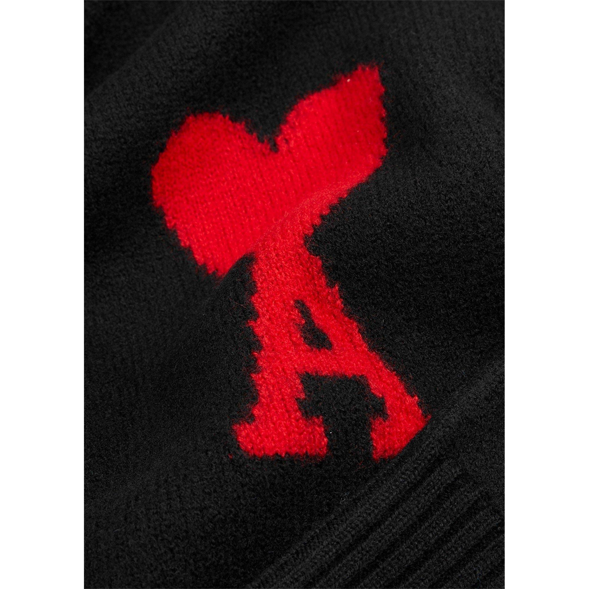 BLACK AND RED - AMI Paris - AMI BIG ADC ROLL NECK - 4
