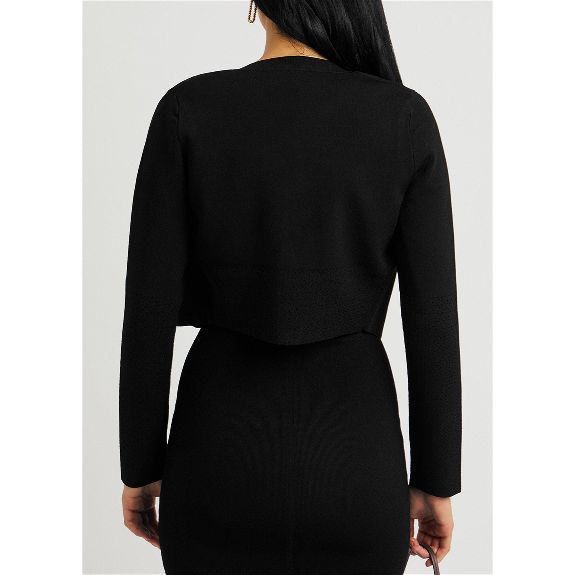 BLACK - Victoria Beckham - K LS CROPPED FITTED CARIDGAN - 3