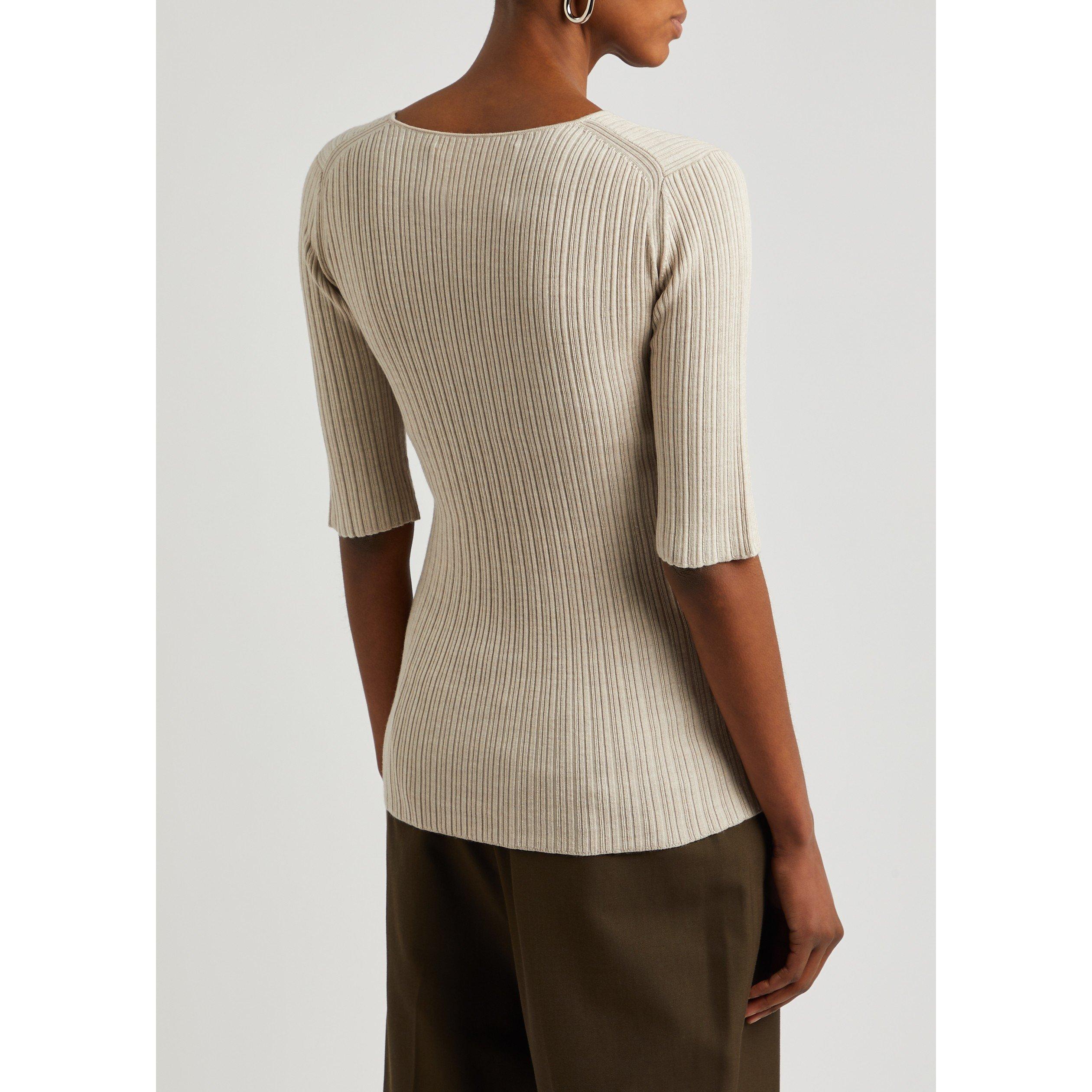 OFF WHITE - By Malene Birger - K SS BLAISE SHEER WOOL JUMPER - 3