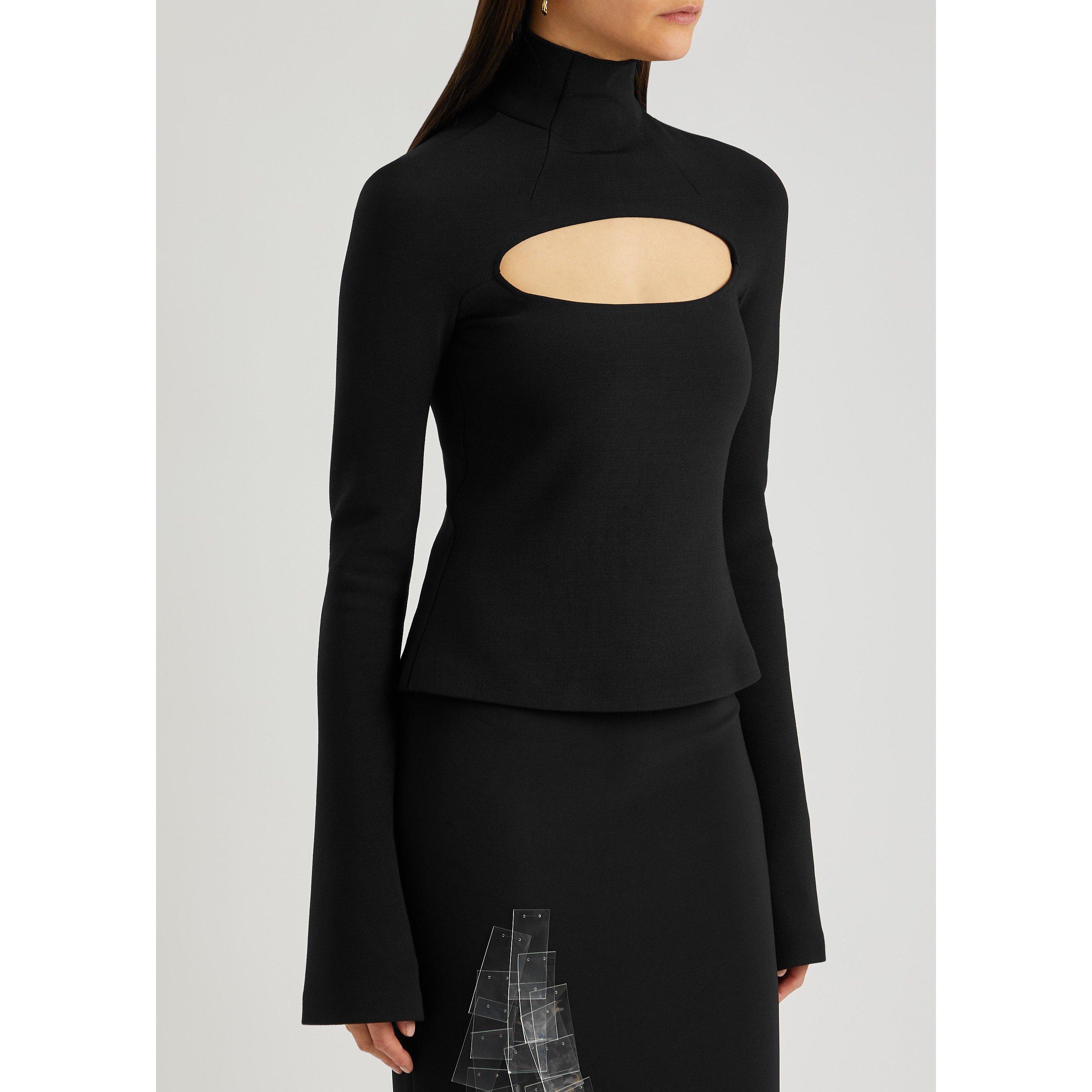 BLACK - Unknown - CUT OUT FLARED SLEEVE TOP - 2