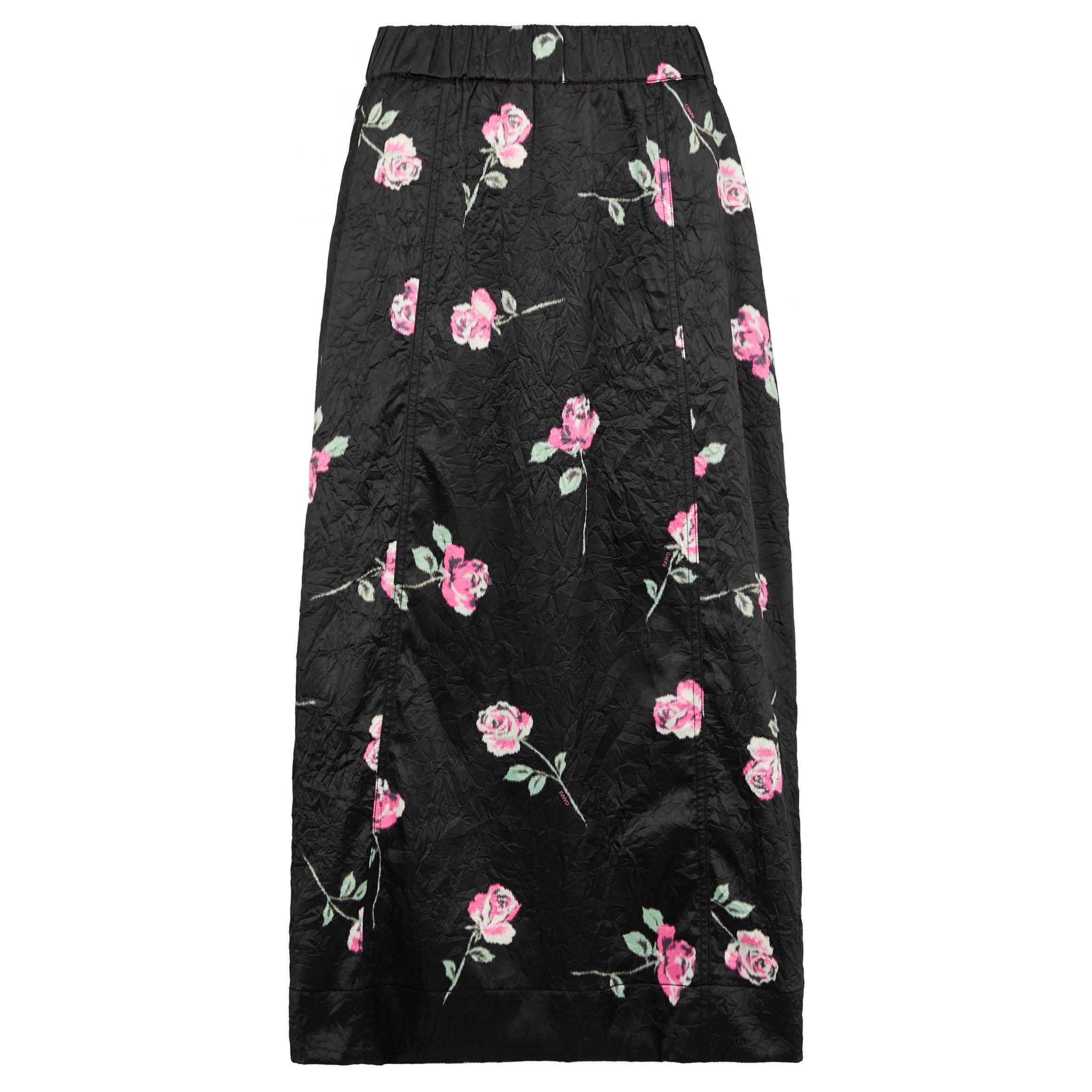 BLACK - Ganni - LS Crinkled Satin Elasticated