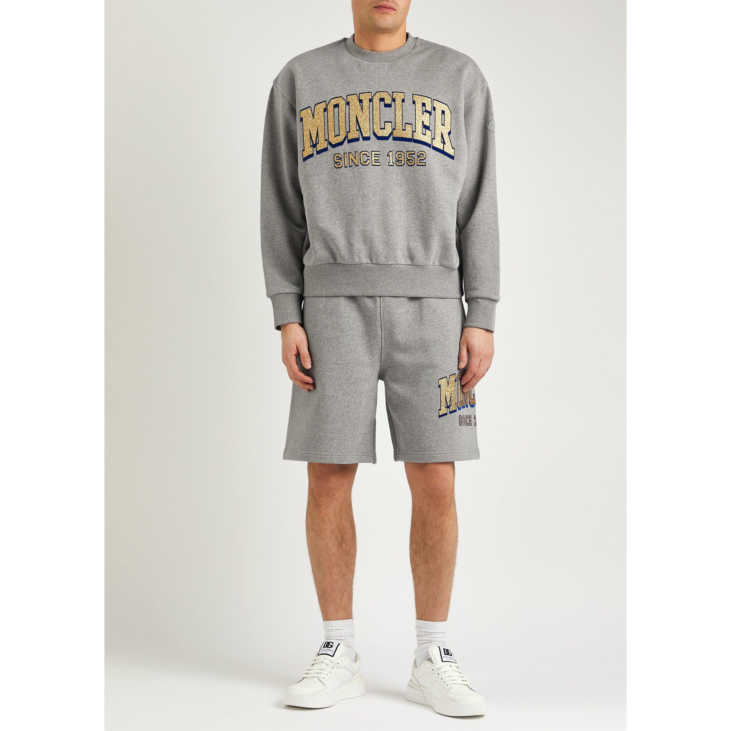 GREY - Moncler - MONC CP SHORTS SWEAT GLTTR LGO - 5