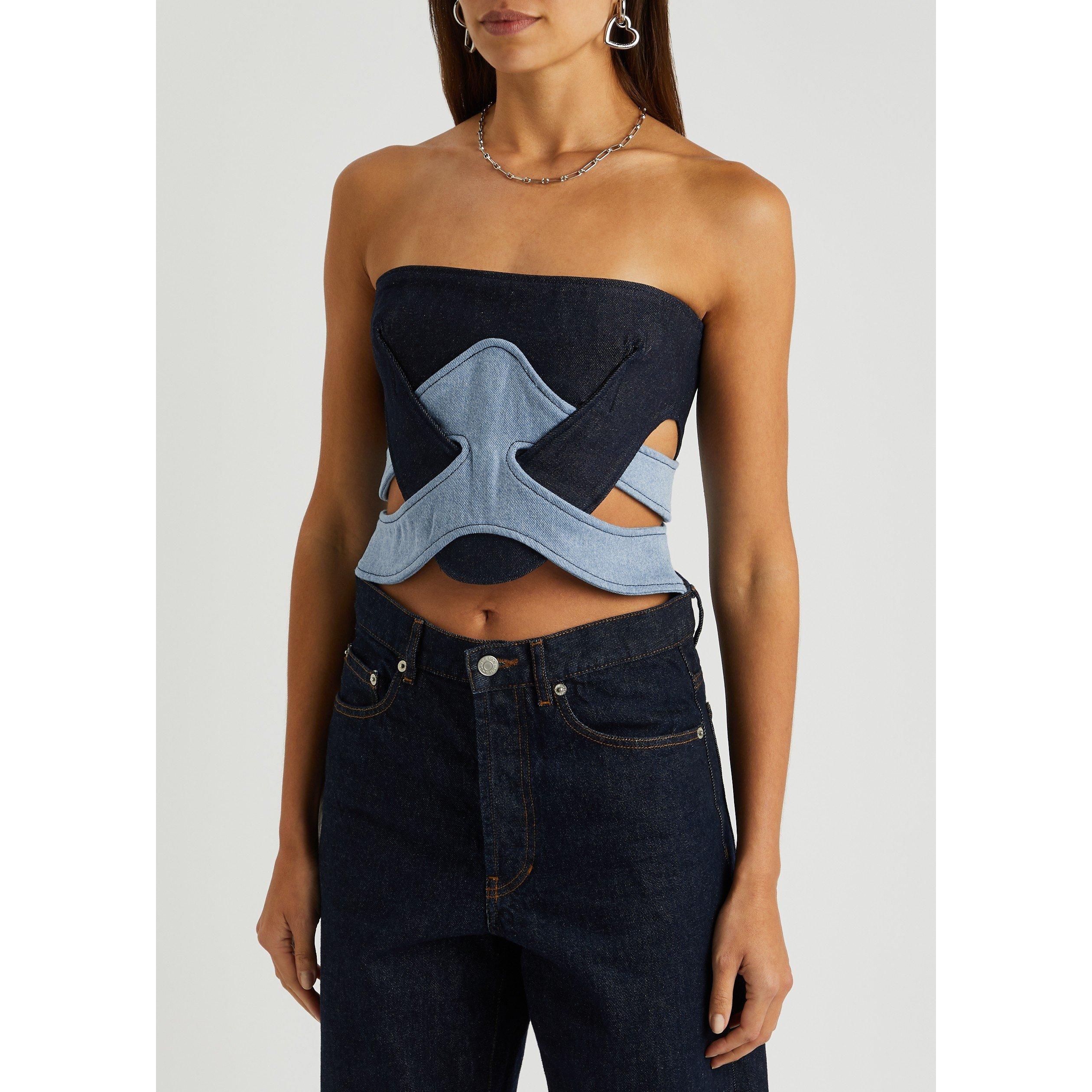 INDIGO - Dion Lee - DARTED DENIM LOCK CORSET - 2