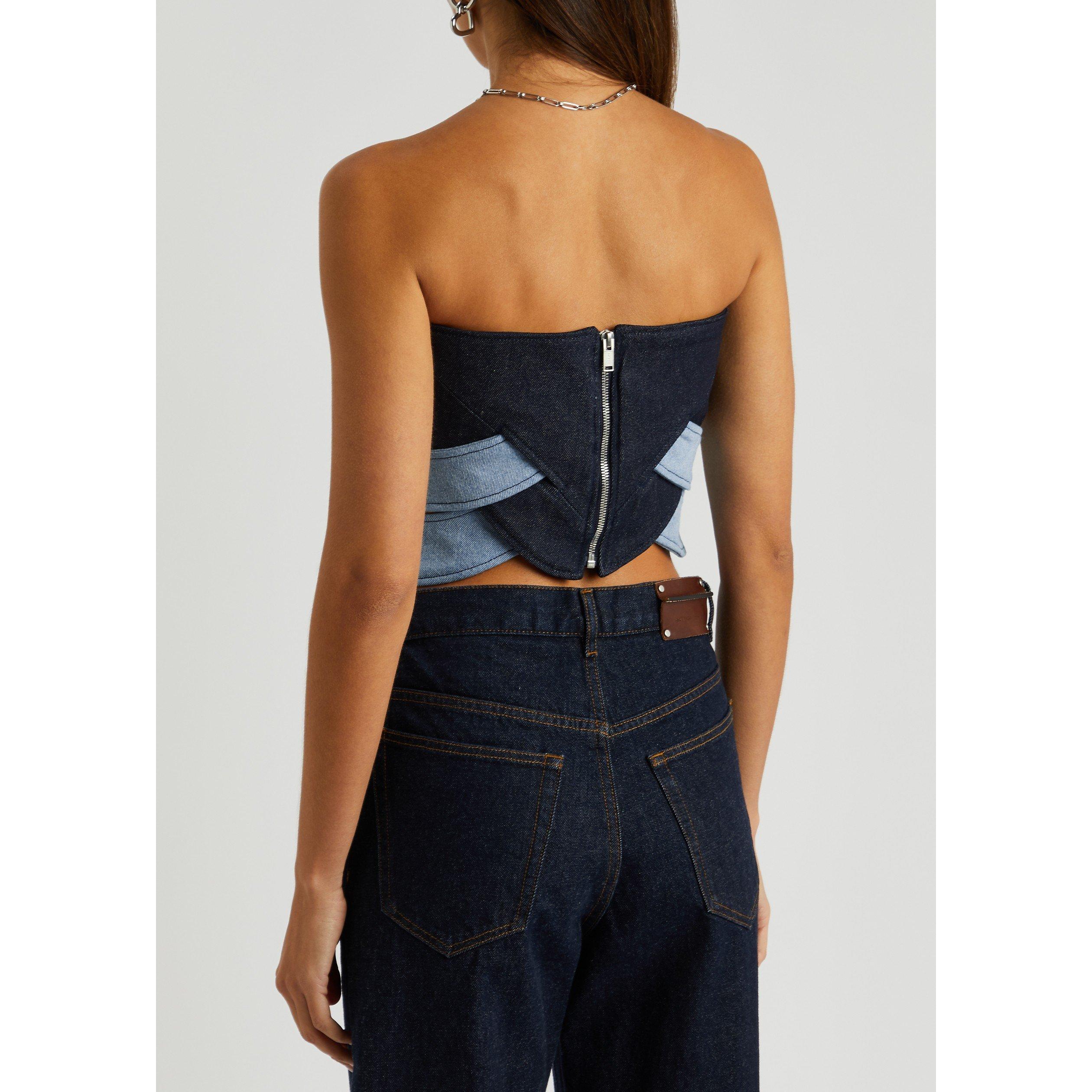 INDIGO - Dion Lee - DARTED DENIM LOCK CORSET - 3