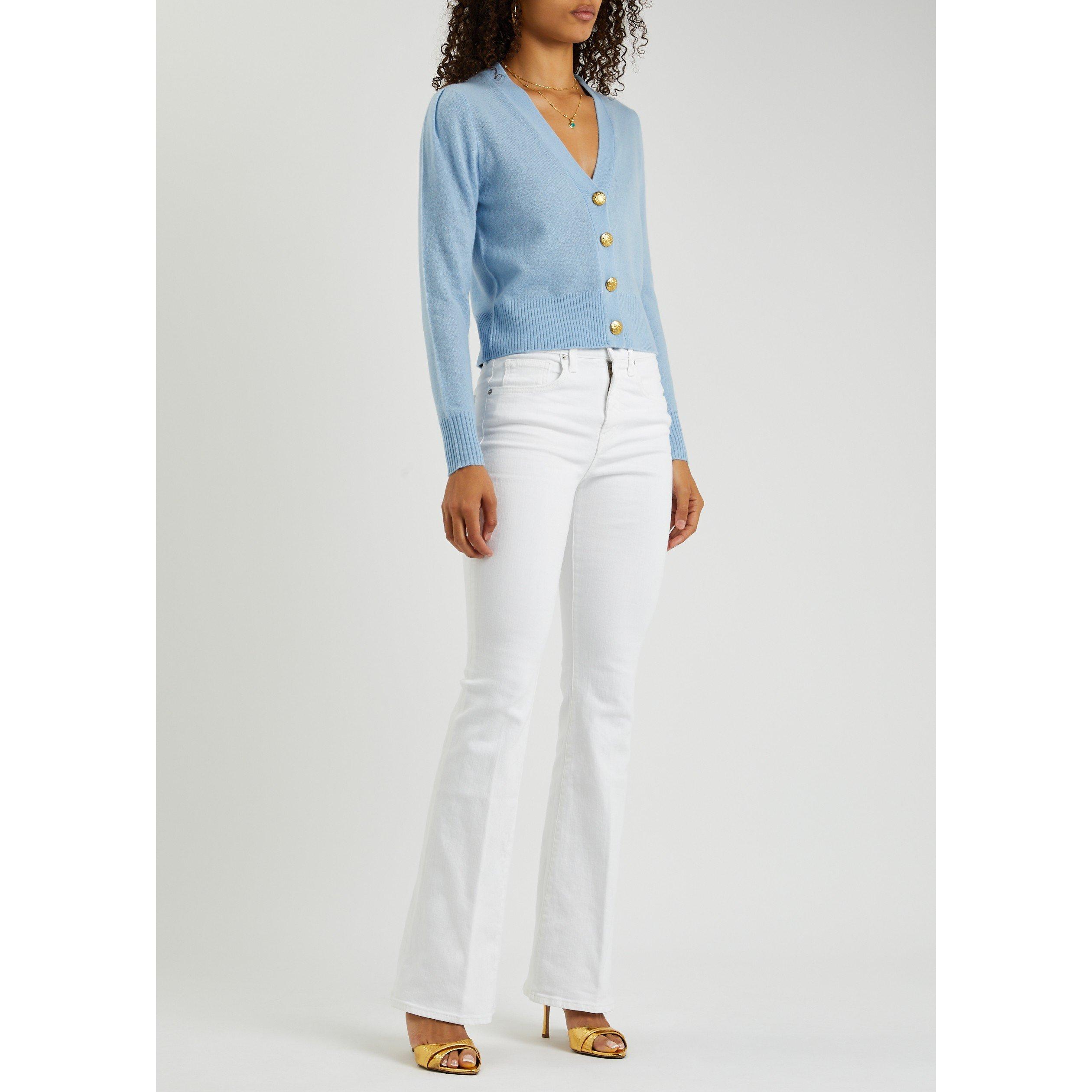 WHITE - Veronica Beard - Women's Beverly High-Rise Skinny Flare Jeans - 5