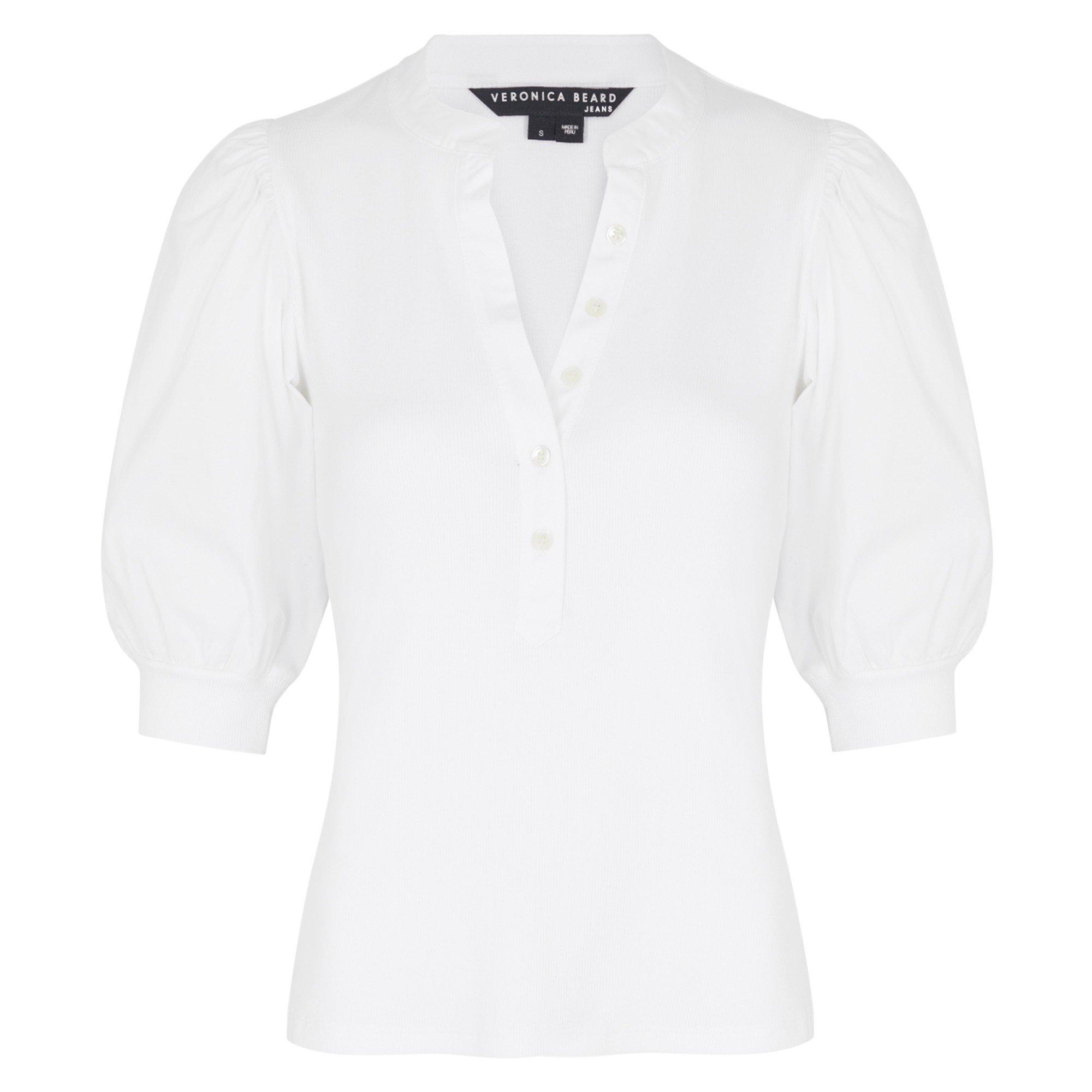 WHITE - Veronica Beard - T SS CORALEE BUTTON TOP