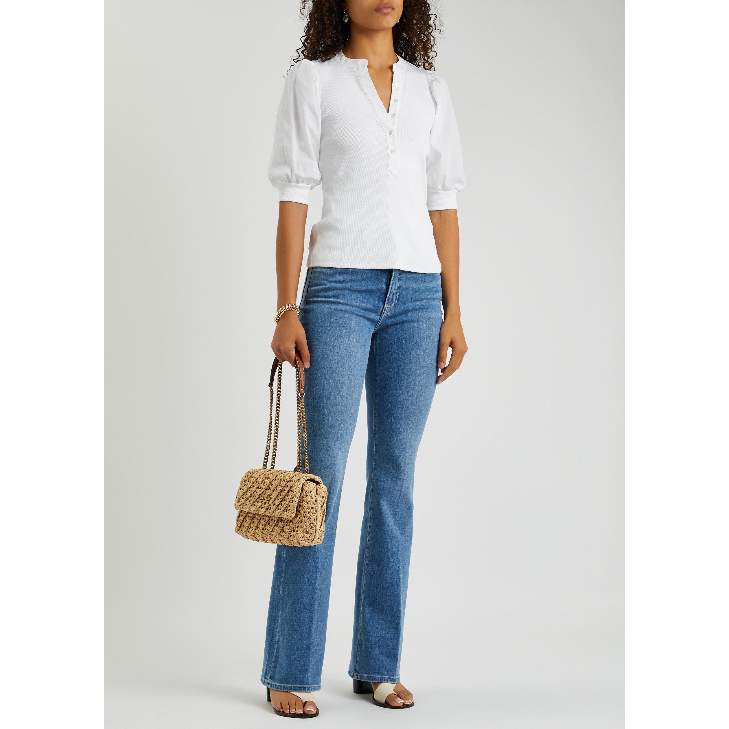 WHITE - Veronica Beard - Women's Coralee Cotton Slim-Fit Puff-Sleeve Top - 5