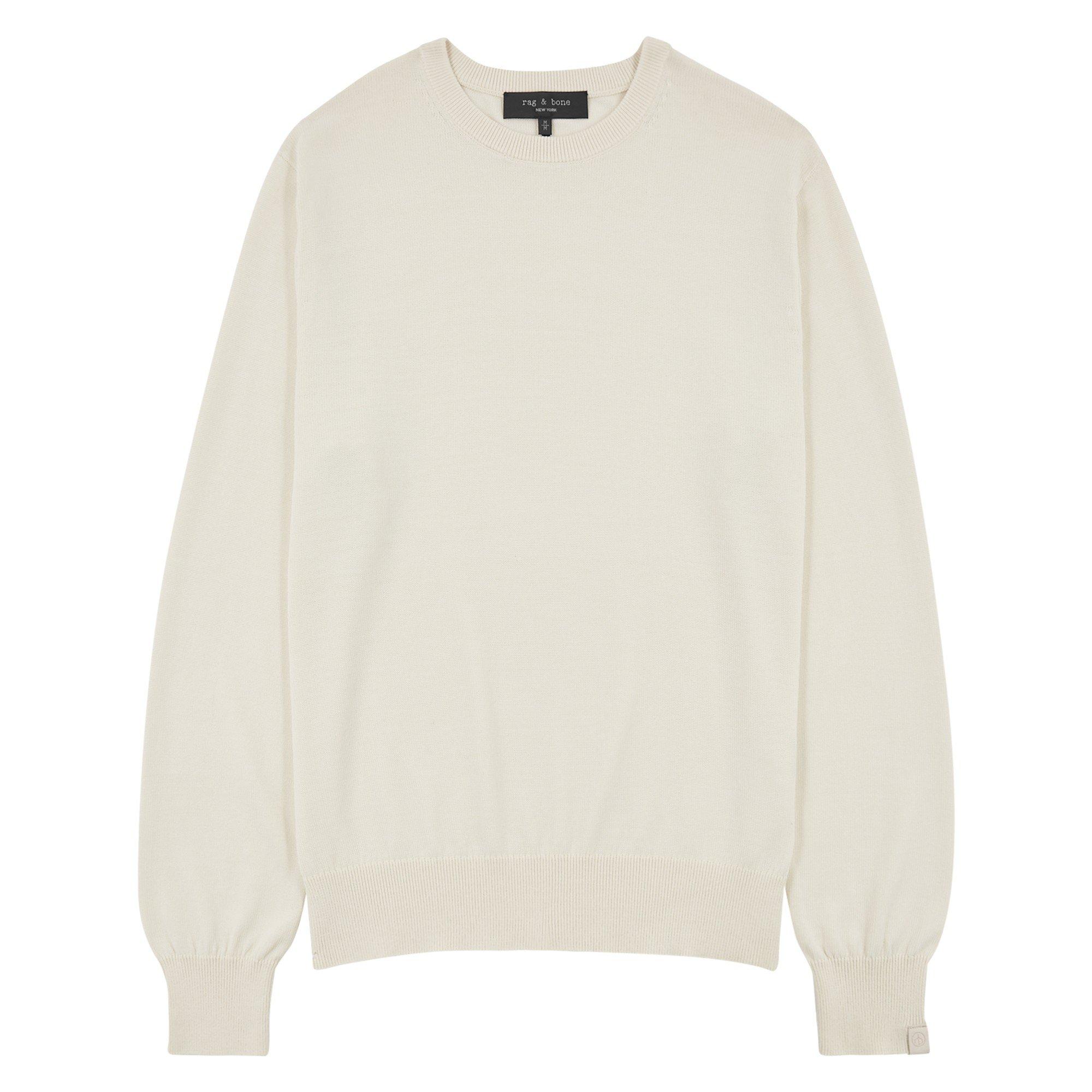 CREAM - Rag and Bone - Men's Cotton Relaxed-Fit Crew-Neck Jumper - 1