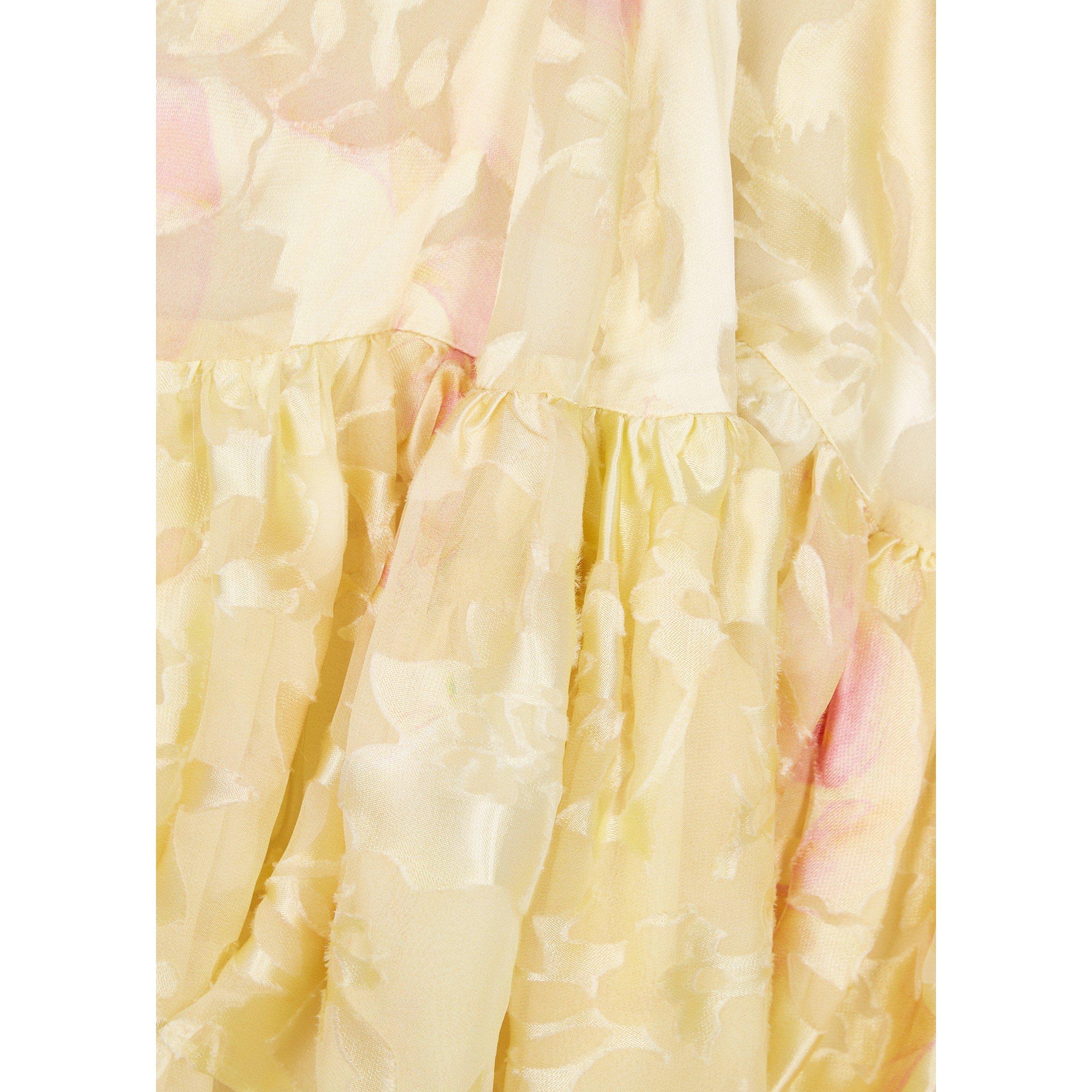 YELLOW - LoveshackFancy - Women's Tevy Ruffled Floral Chiffon Mini Skirt - 4
