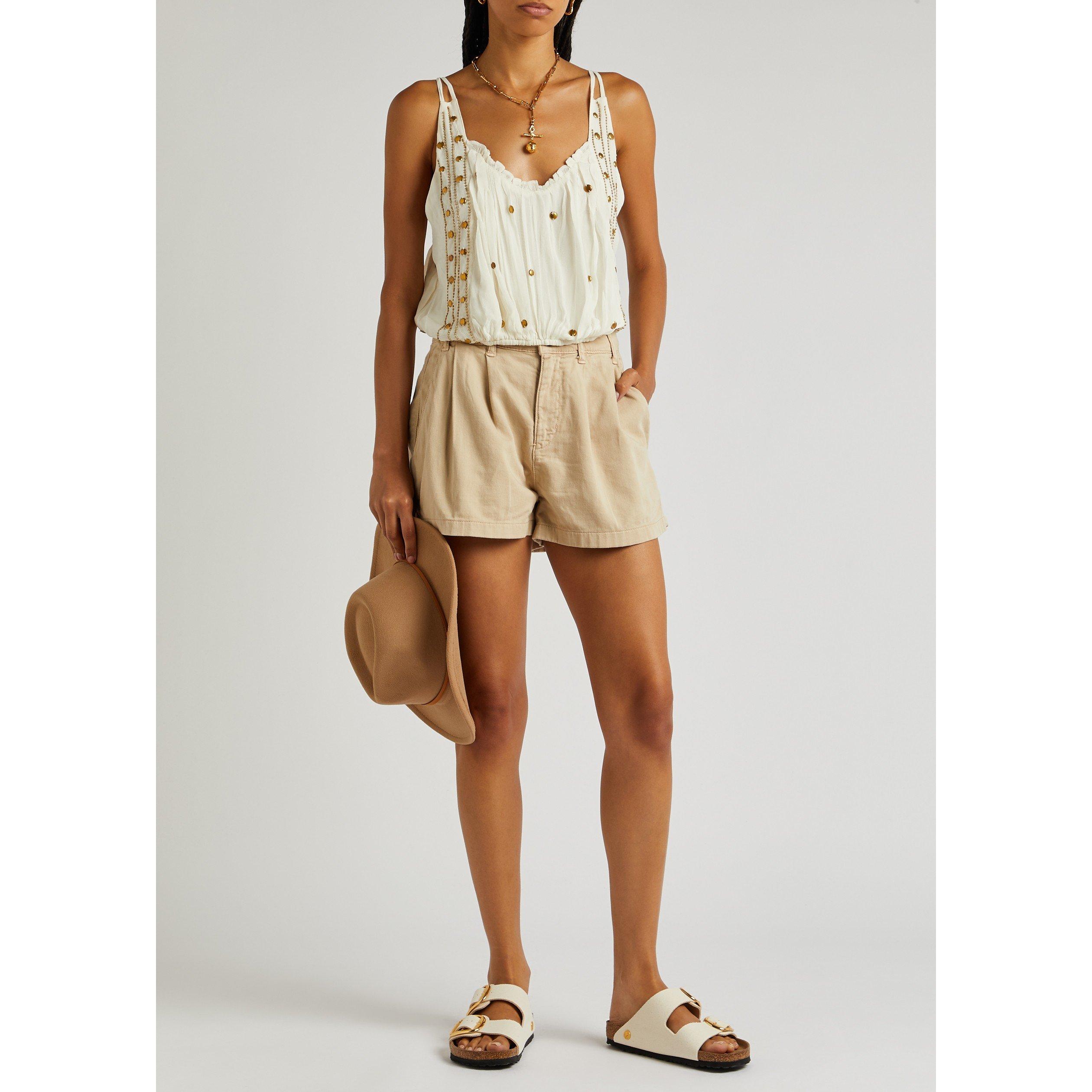 BEIGE - Free People - Women's Billie Cotton Relaxed-Fit Chino Shorts - 5