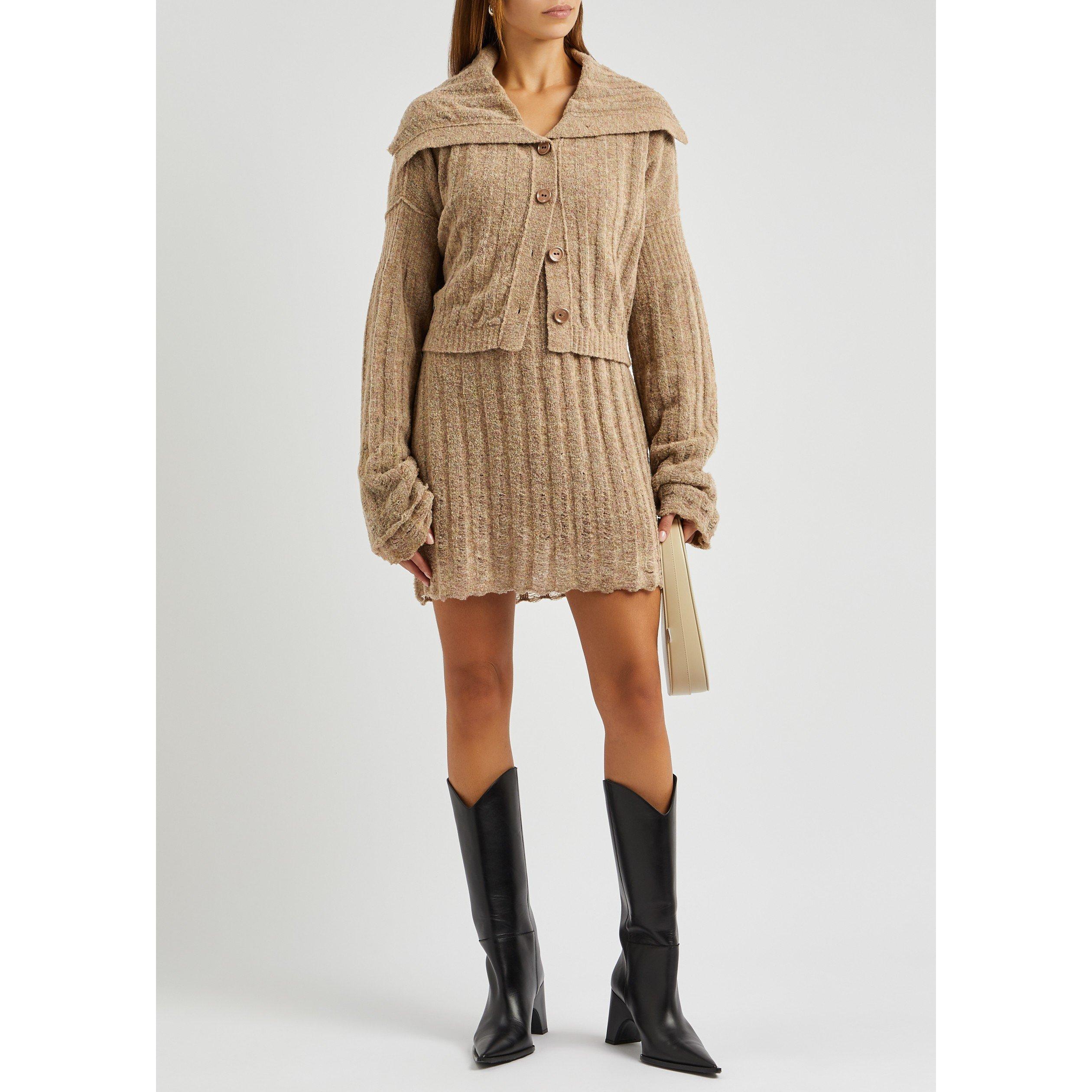 BEIGE - KNWLS - KN COSMA CARDIGAN CURLY WOOL - 5