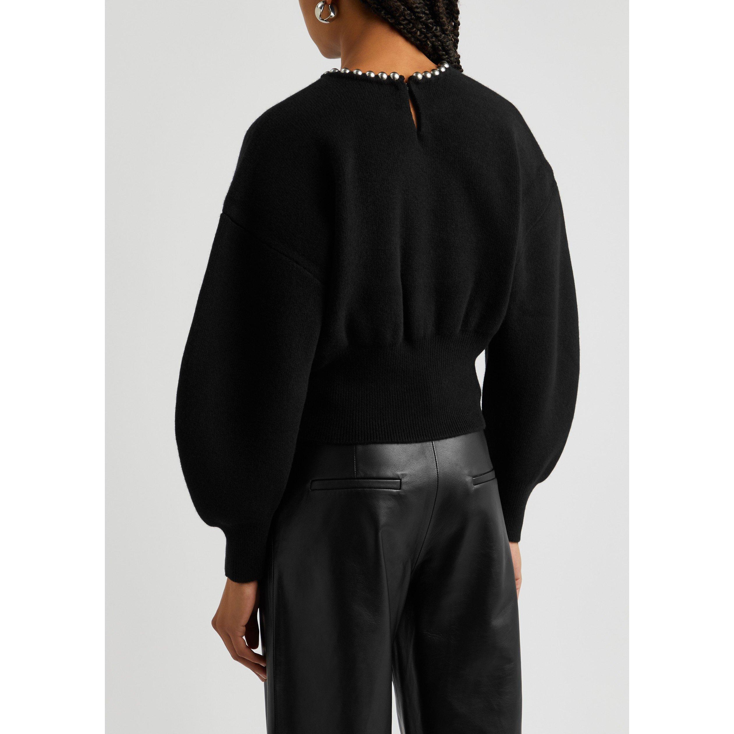 BLACK - Alexander Wang - KN PULLOVER WITH BALL CHAIN - 3