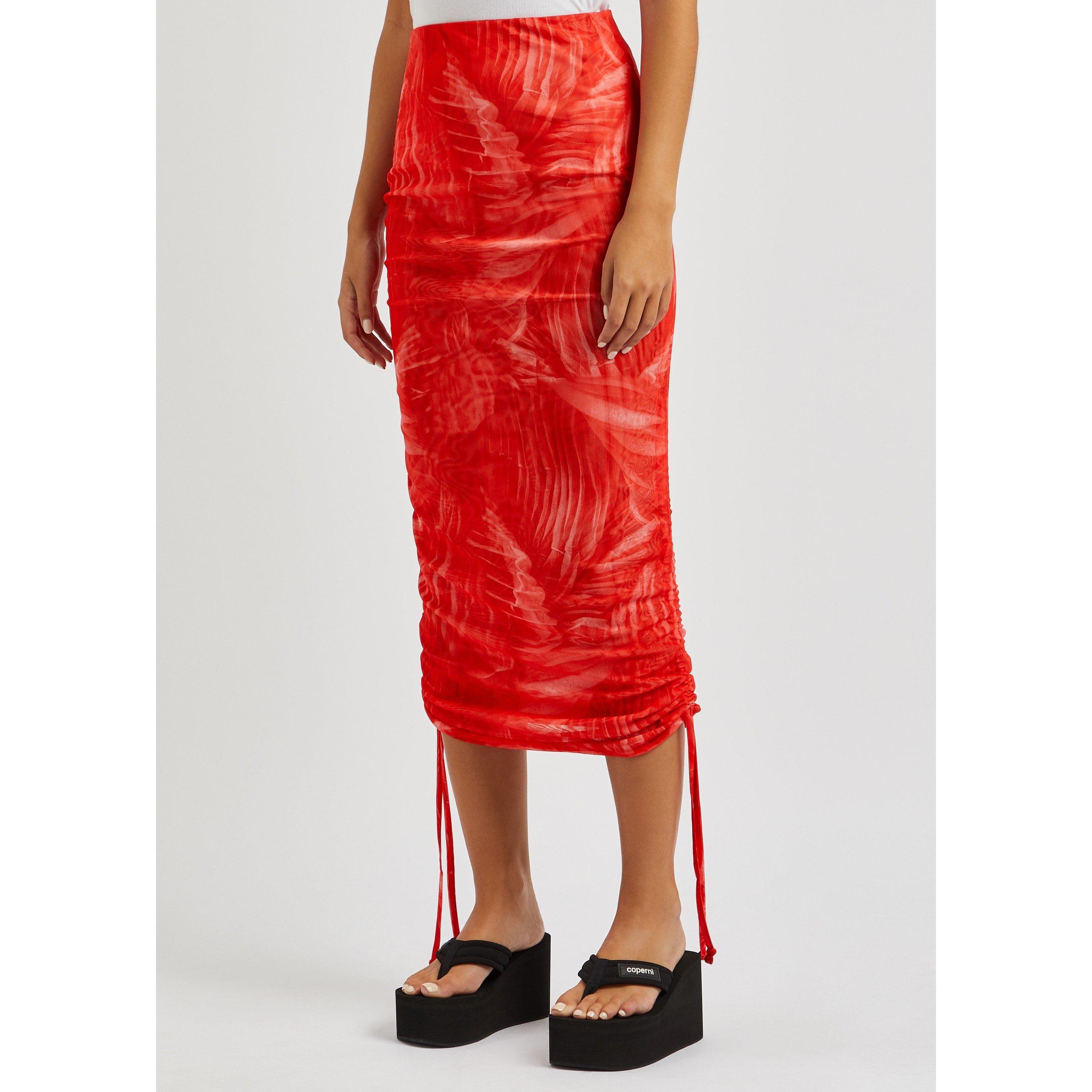 RED - Cannari Concept - LS Drawstring Midi Skirt - 2