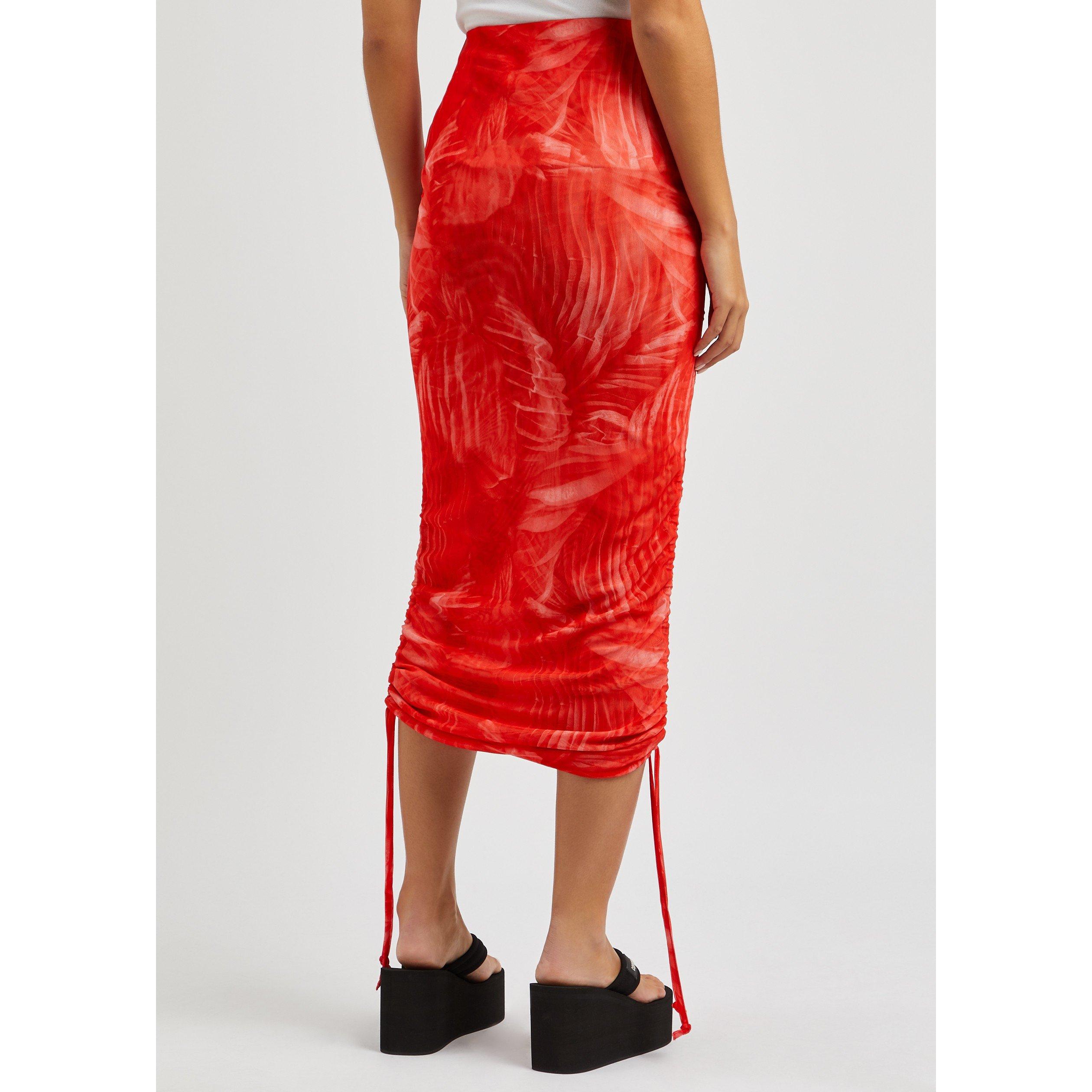 RED - Cannari Concept - LS Drawstring Midi Skirt - 3