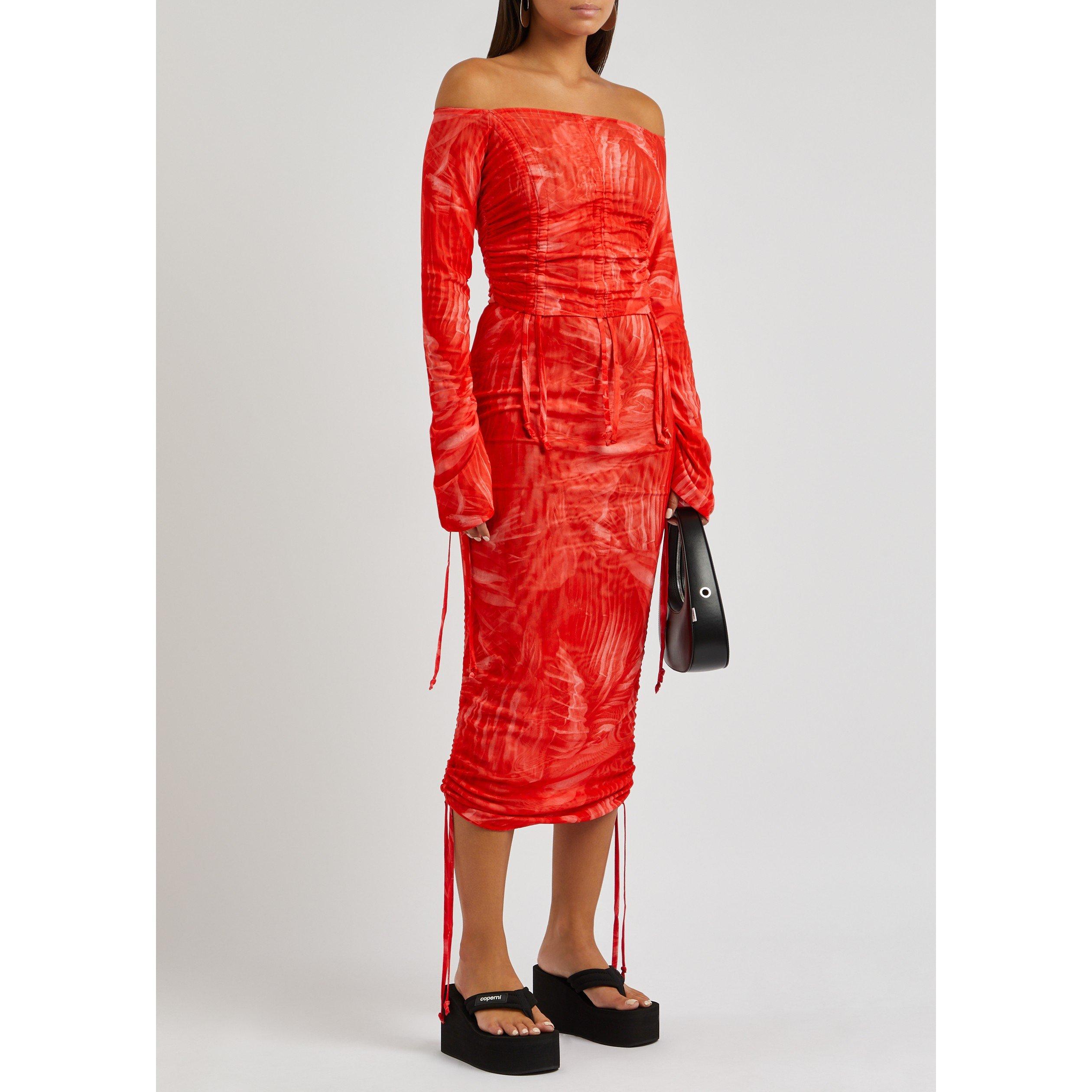 RED - Cannari Concept - LS Drawstring Midi Skirt - 5