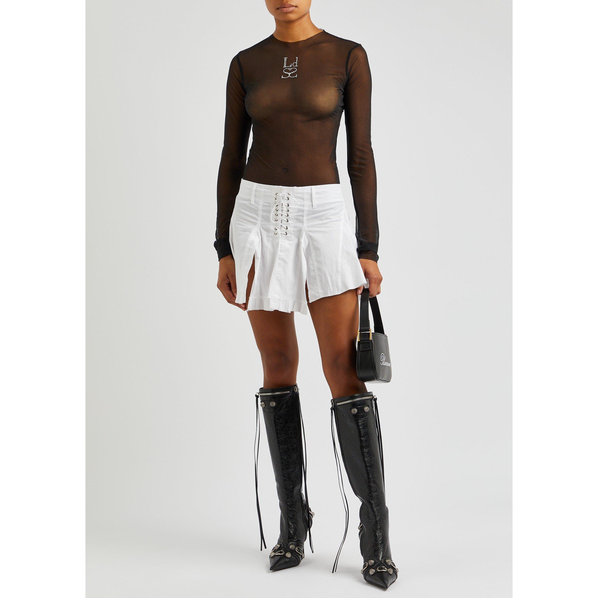 WHITE - Ludovic de Saint Sernin - RUFFLE MINI SKIRT - 5