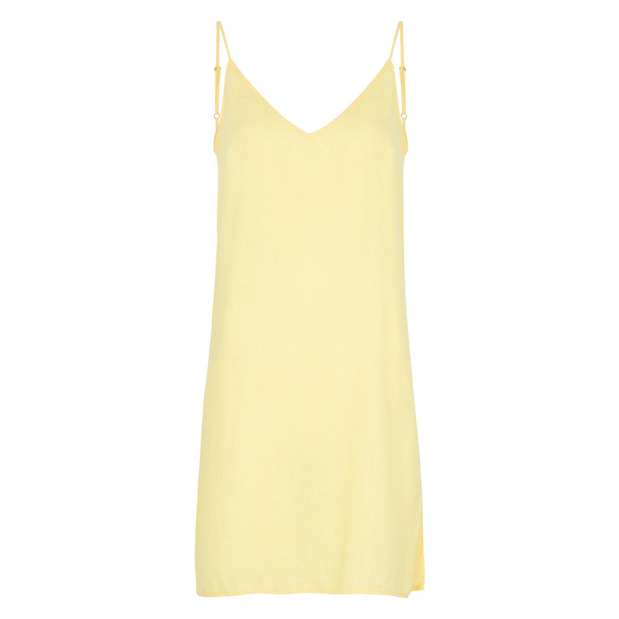 YELLOW - Desmond and Dempsey - ND PLAIN LINEN SHRTSLP NIGHTIE - 1