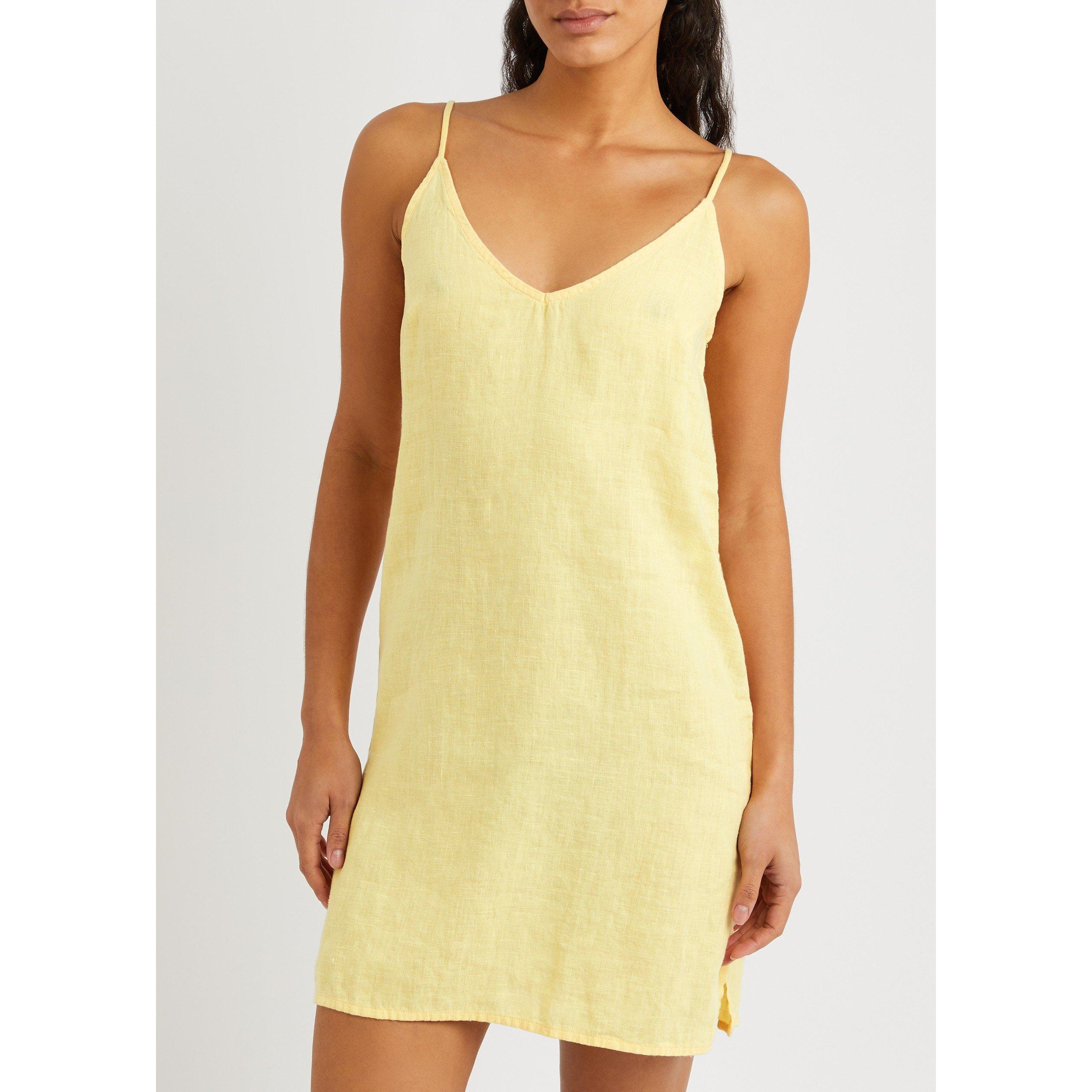 YELLOW - Desmond and Dempsey - ND PLAIN LINEN SHRTSLP NIGHTIE - 2