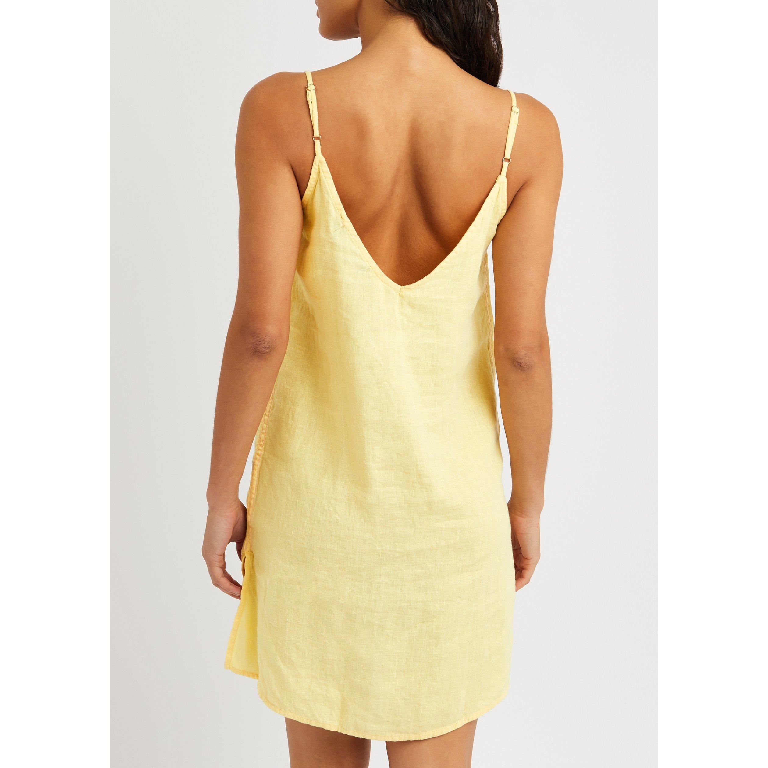 YELLOW - Desmond and Dempsey - ND PLAIN LINEN SHRTSLP NIGHTIE - 3