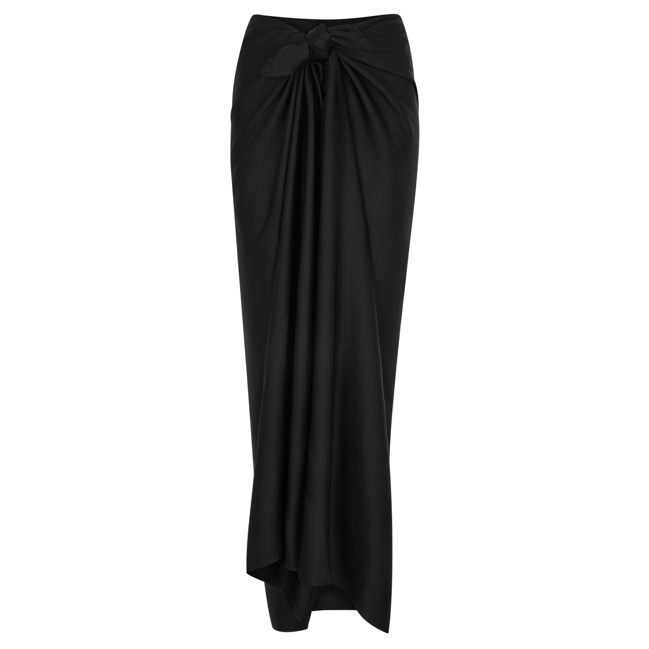 BLACK - Toteme - SATIN KNOT LONG SKIRT - 1