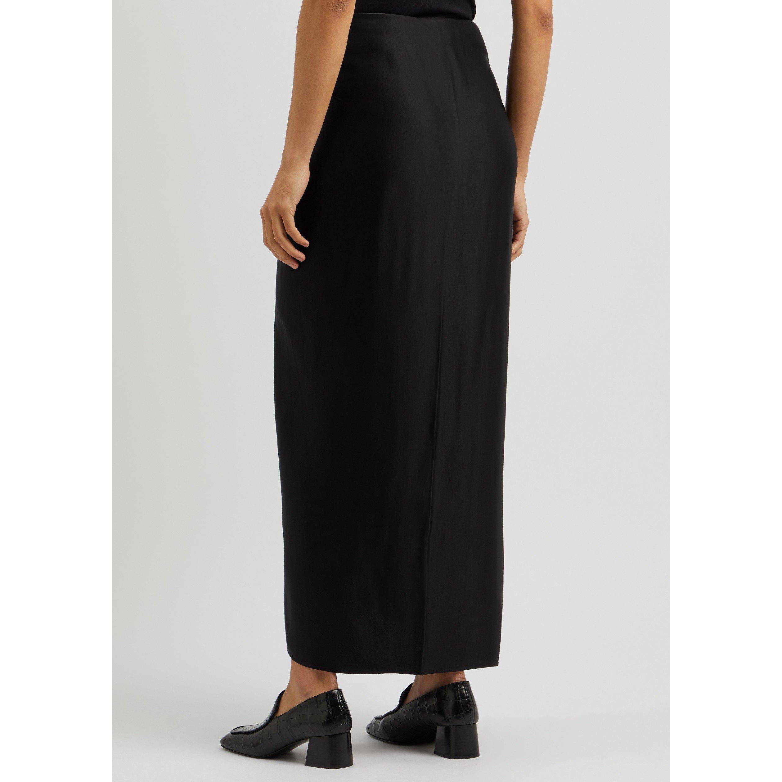 BLACK - Toteme - SATIN KNOT LONG SKIRT - 3