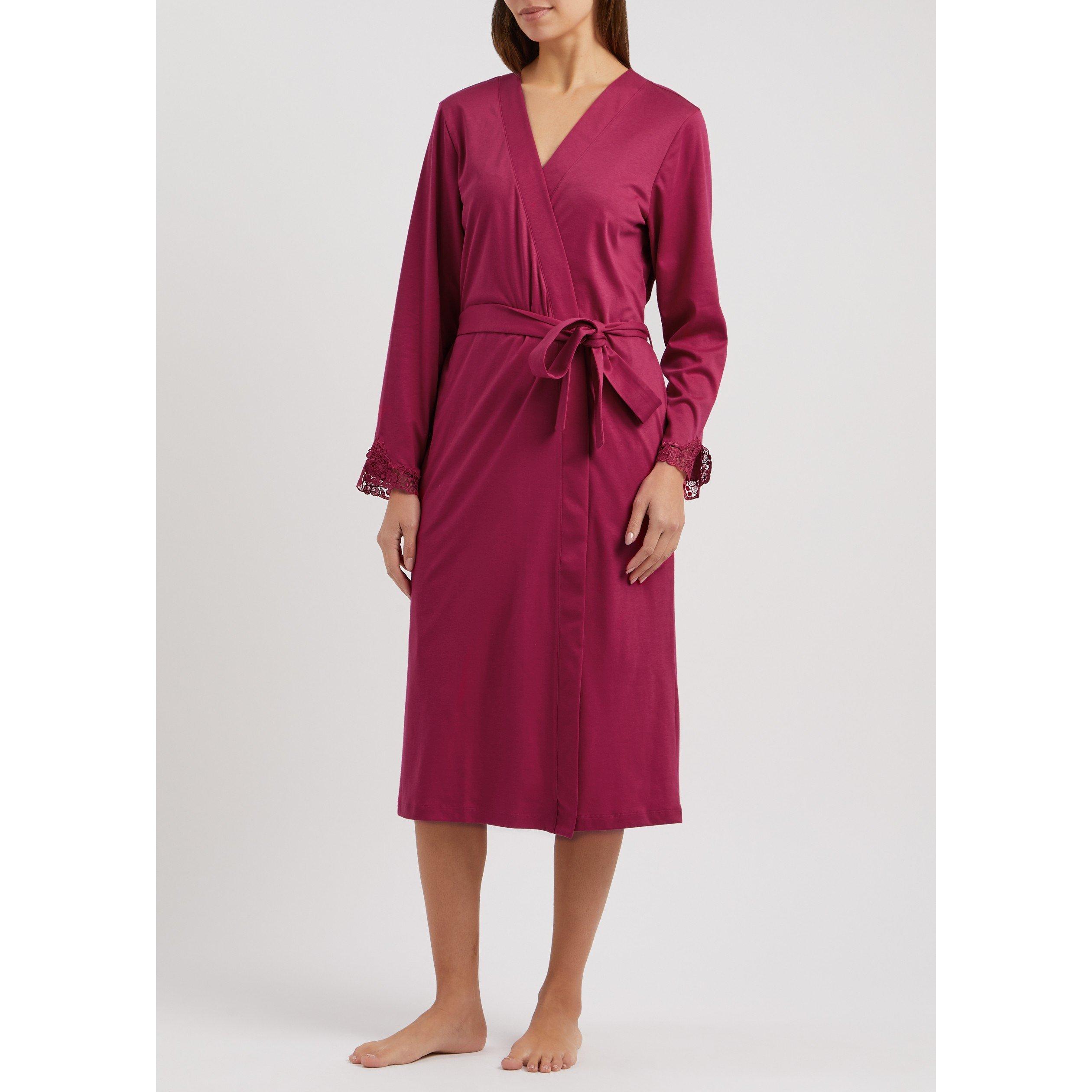 FUCHSIA - Hanro - Women's Michelle Short Cotton Bathrobe - 2