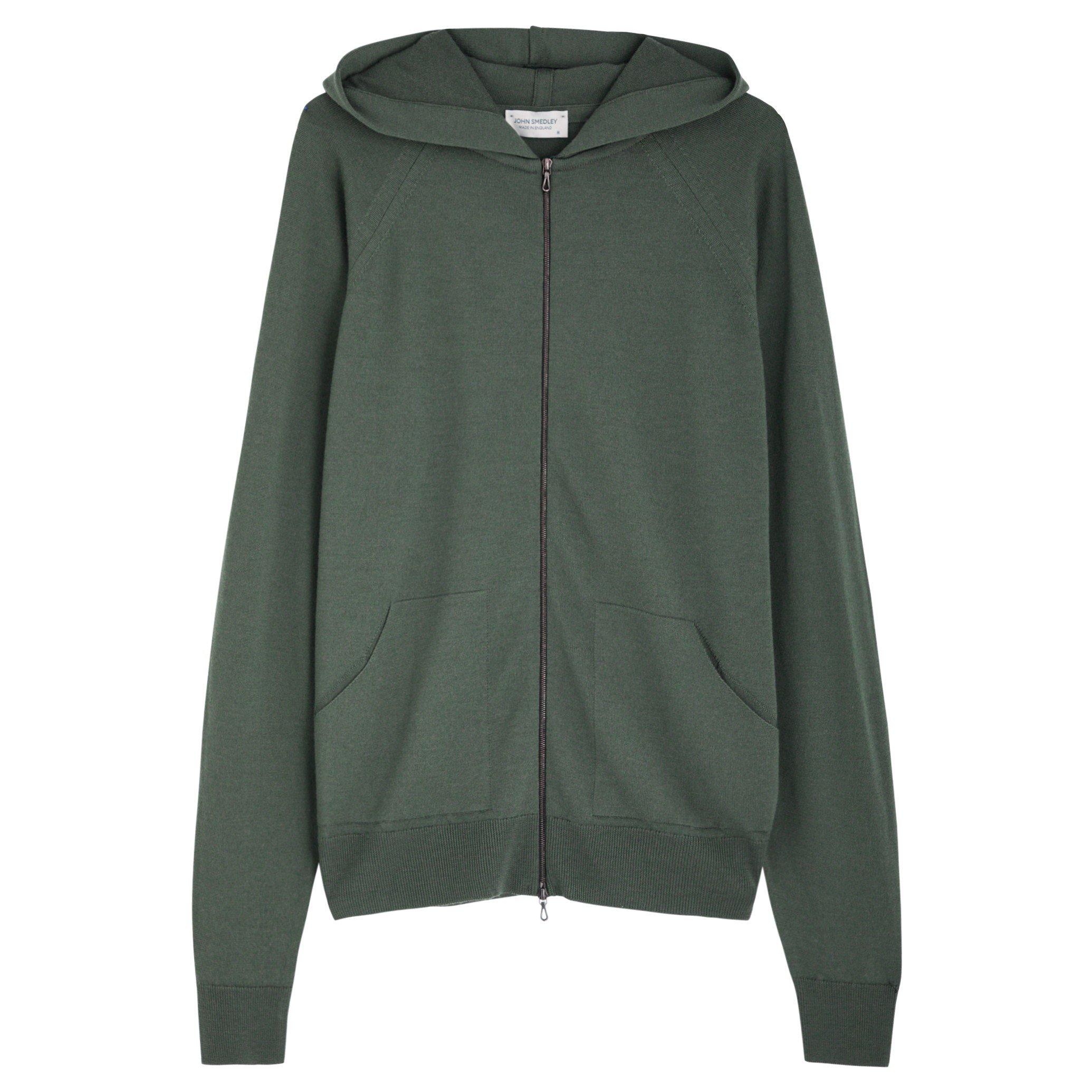 DARK GREEN - John Smedley - SMED KNIT ZIP SWEAT CARTY - 1