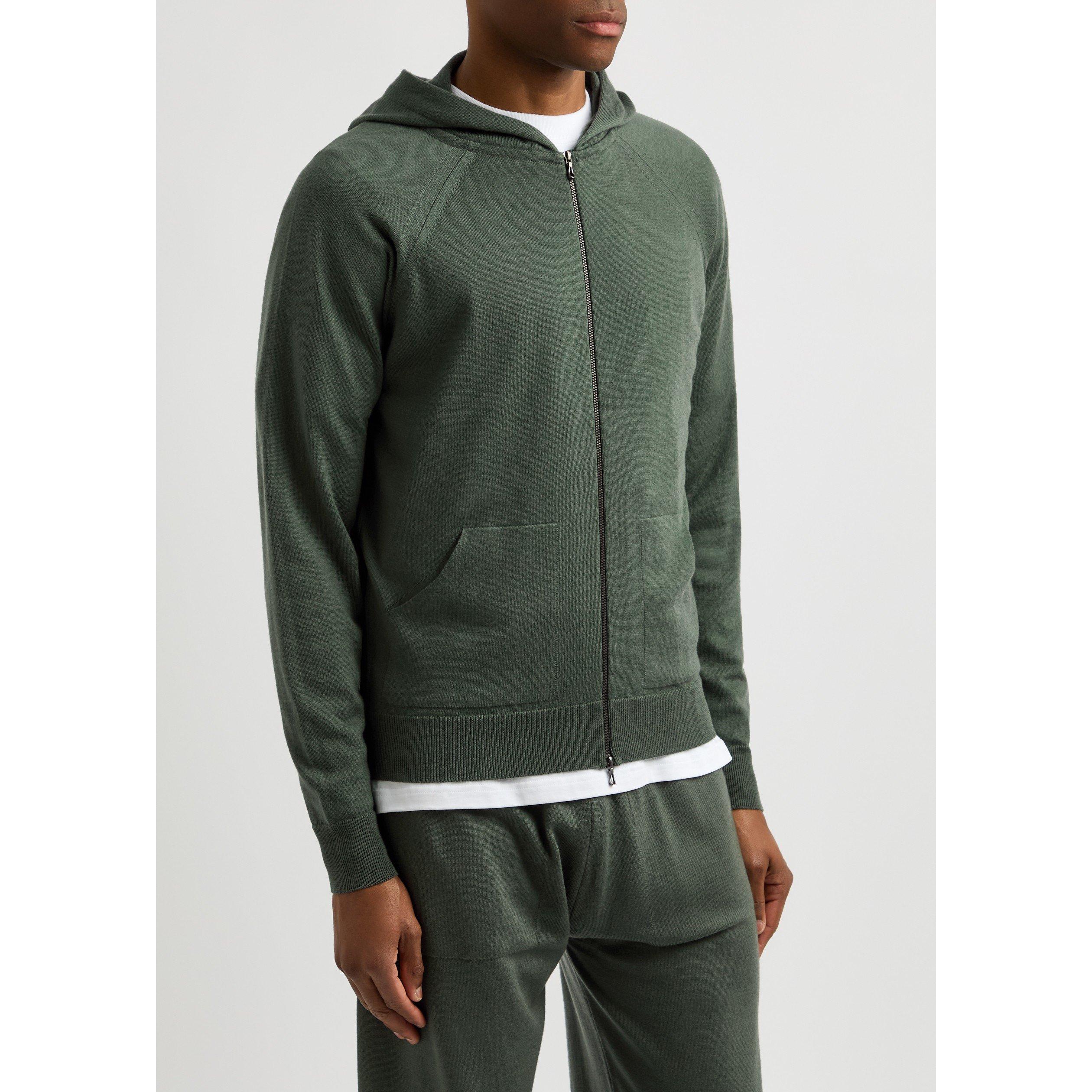 DARK GREEN - John Smedley - SMED KNIT ZIP SWEAT CARTY - 2