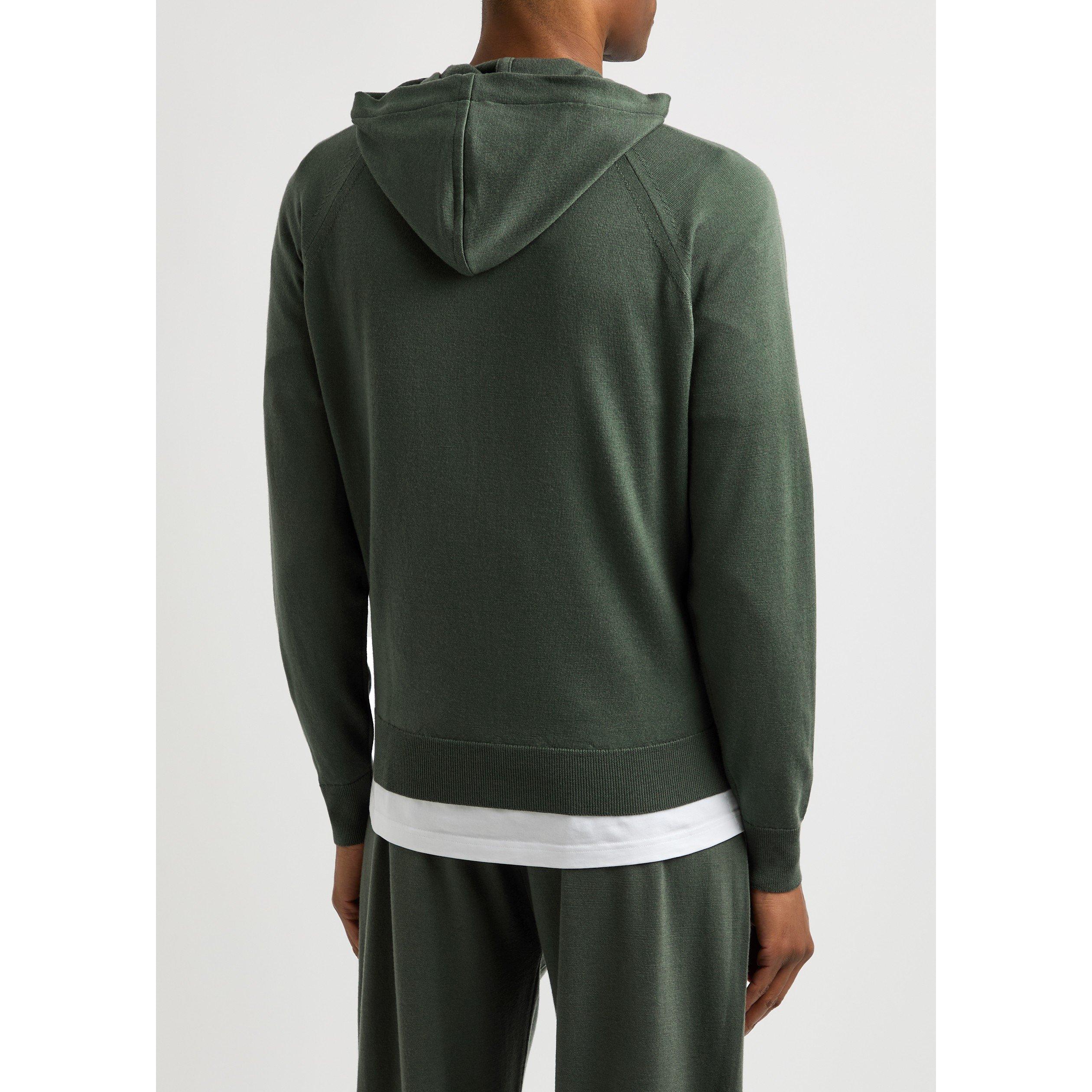 DARK GREEN - John Smedley - SMED KNIT ZIP SWEAT CARTY - 3