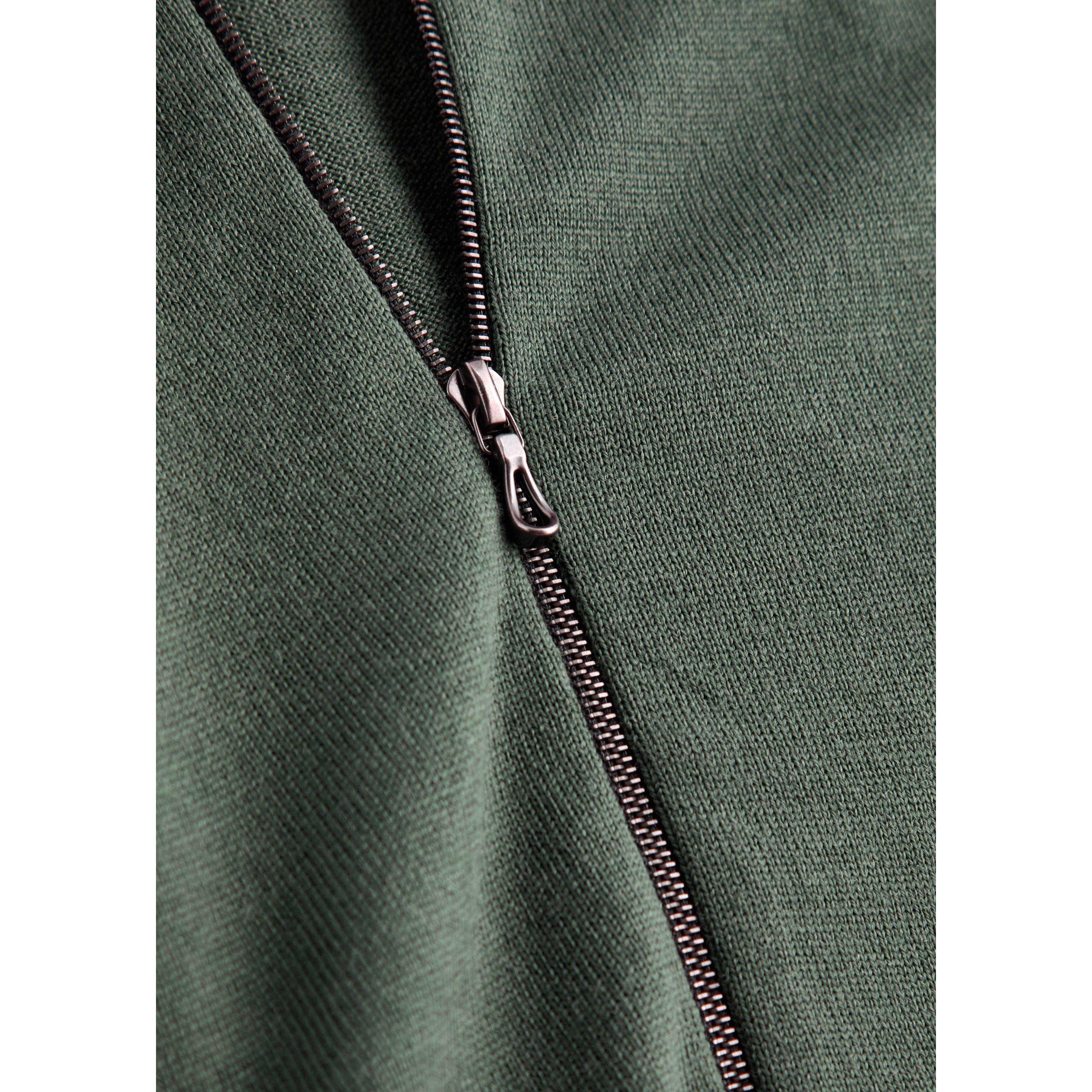 DARK GREEN - John Smedley - SMED KNIT ZIP SWEAT CARTY - 4