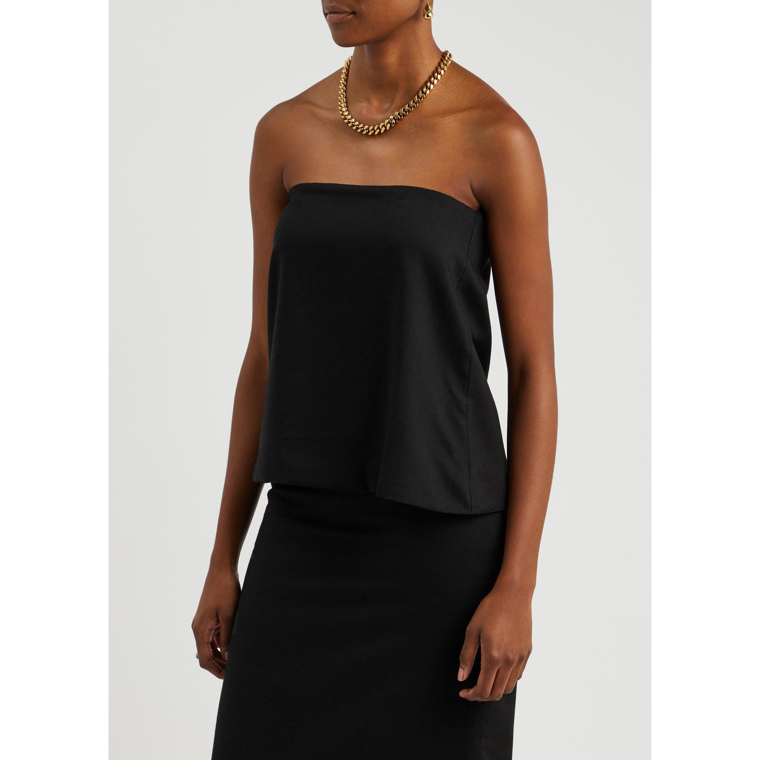 BLACK - AEXAE - TO LINEN COLUMN BANDEAU TOP - 2