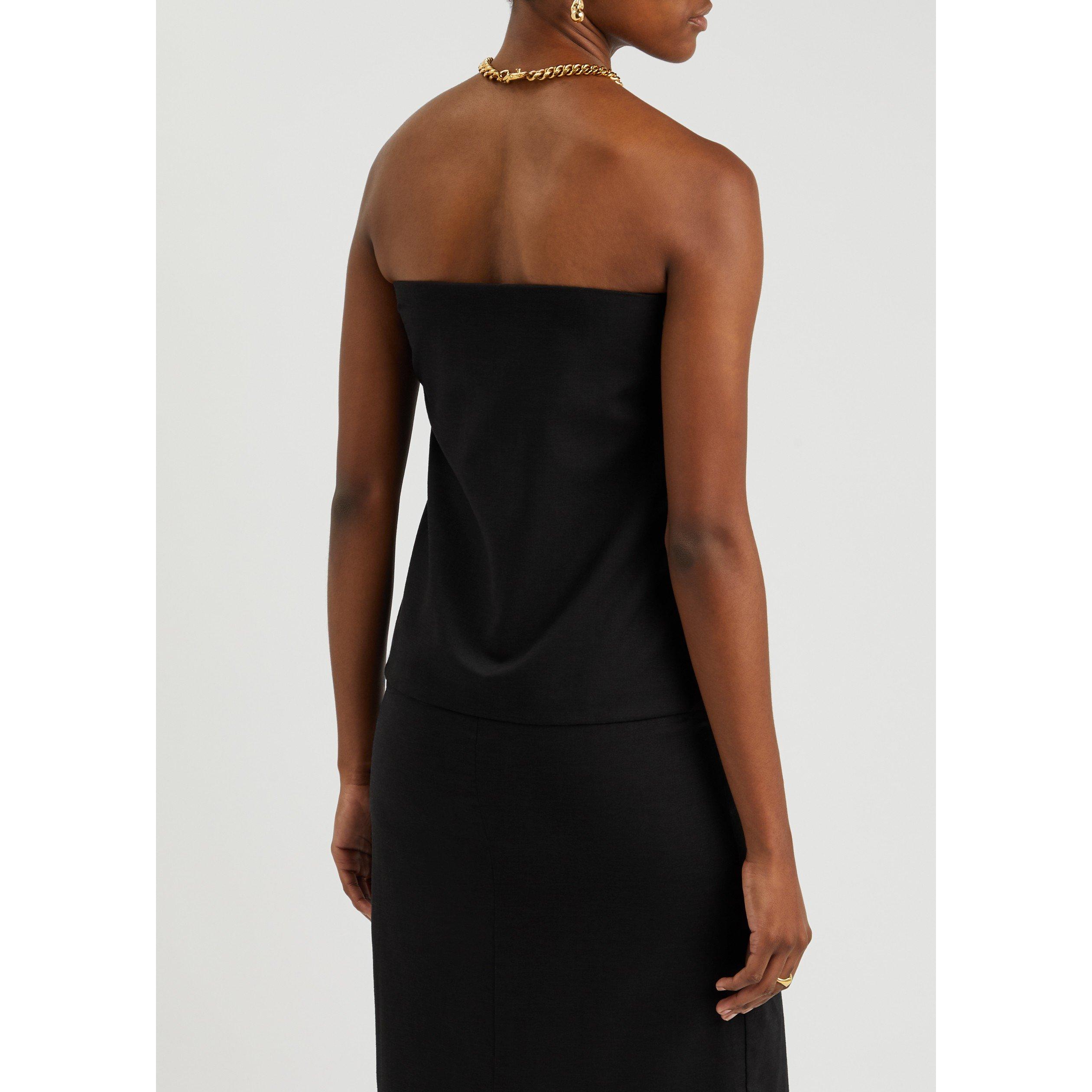 BLACK - AEXAE - TO LINEN COLUMN BANDEAU TOP - 3