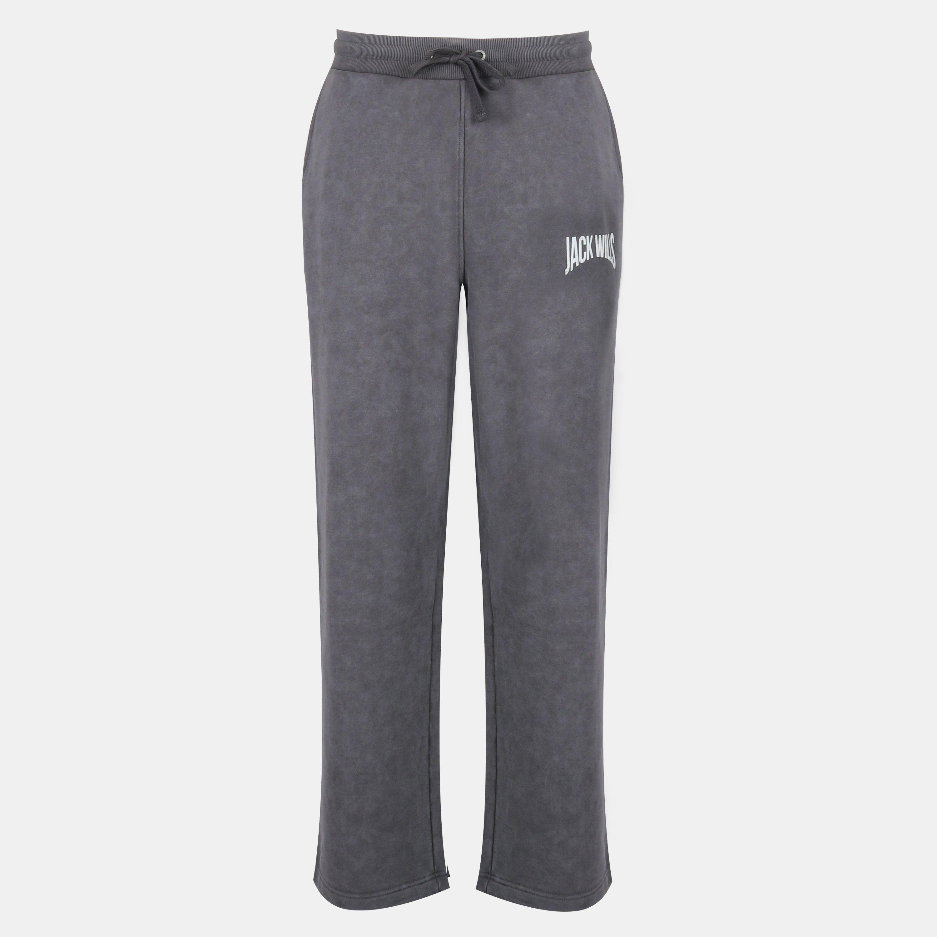 Jack Wills Men's Graphic Cotton Open Hem Fleece Joggers | Jack