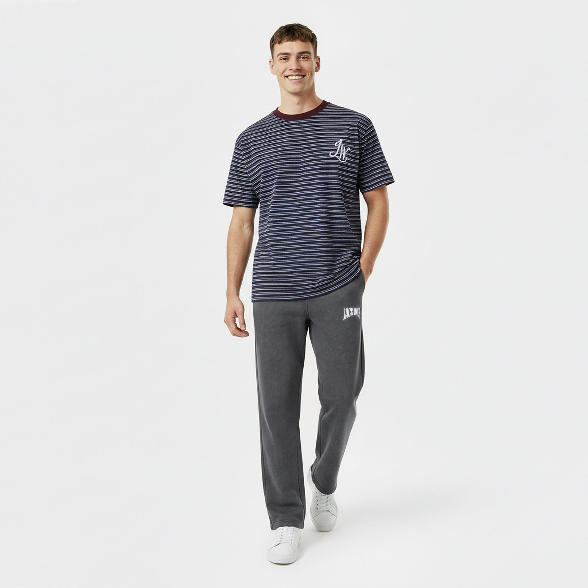 Forged Iron - Jack Wills - Men's Graphic Cotton Open Hem Fleece Joggers - 5