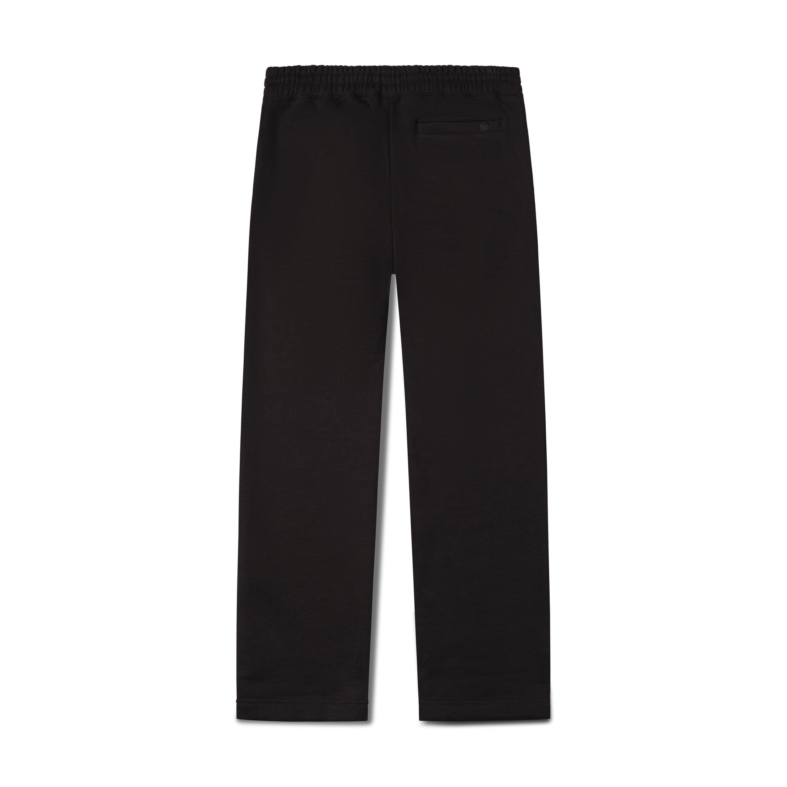 Black - Christian Rose - Men's Left Pocket Rhinestone Plate Fleece Joggers - 2