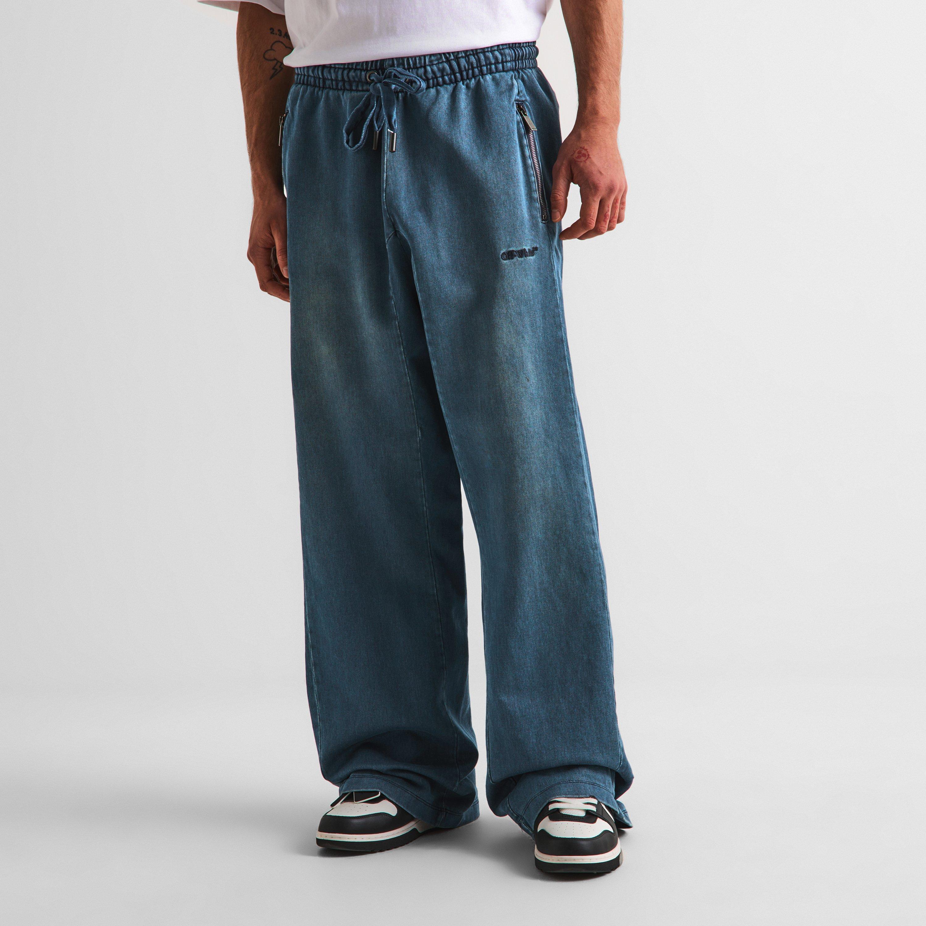 Blue 4022 - Off White - Men's Open Hem Fleece Joggers - 3
