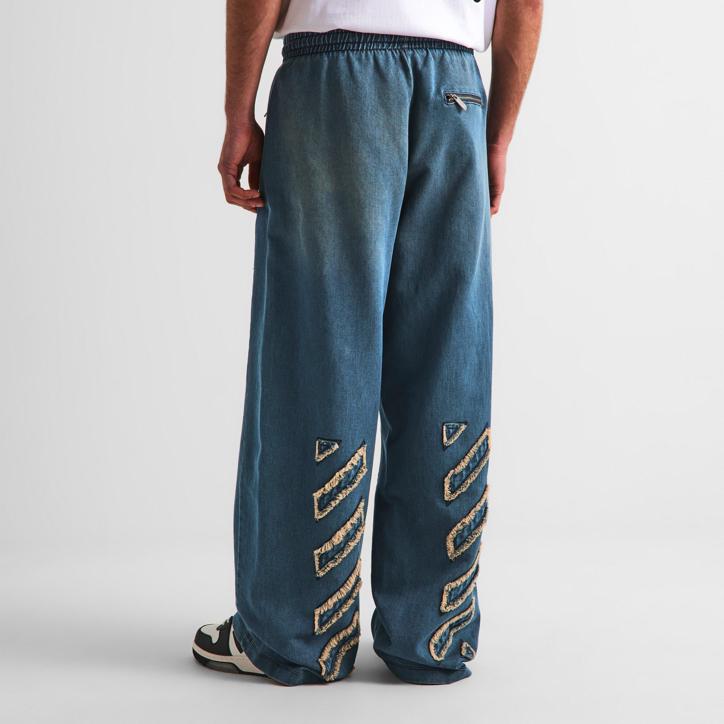 Blue 4022 - Off White - Men's Open Hem Fleece Joggers - 4