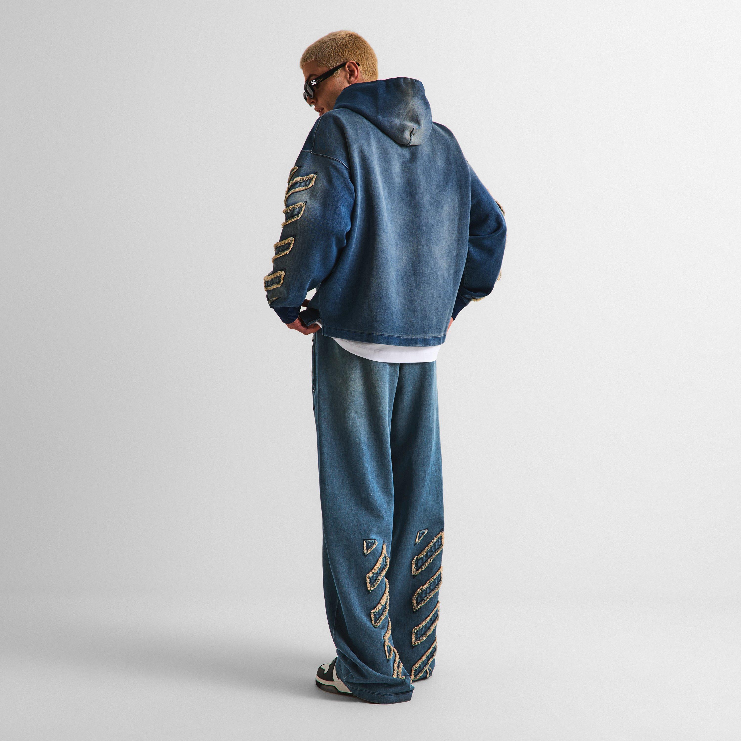 Blue 4022 - Off White - Men's Open Hem Fleece Joggers - 6