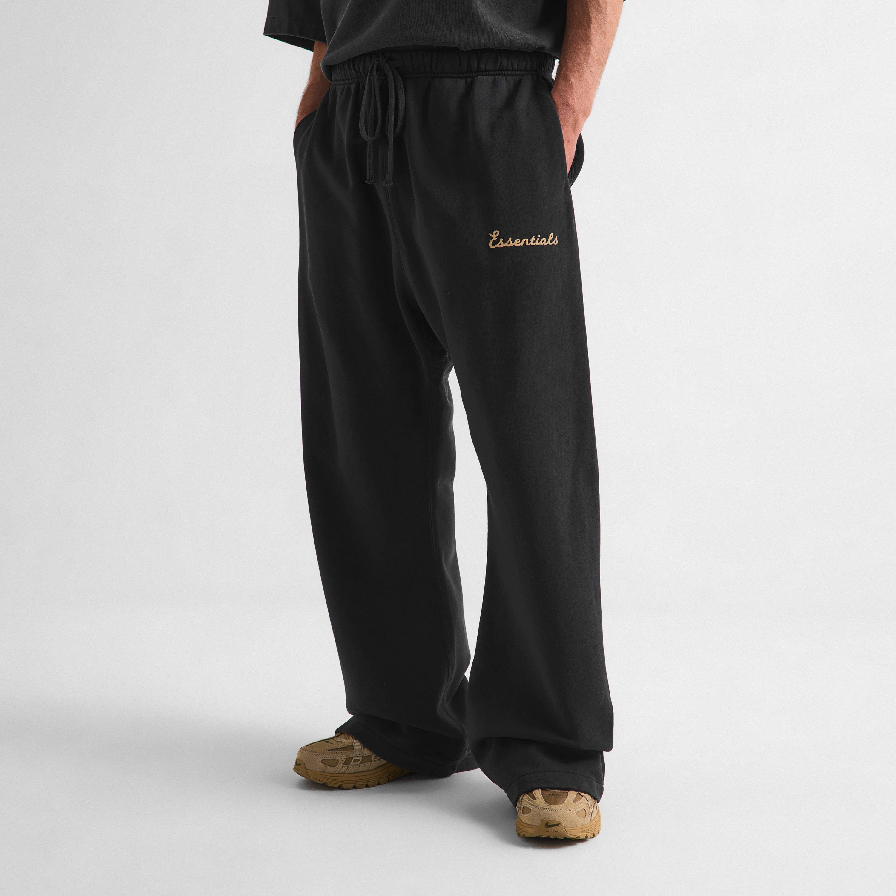 Black - Fear Of God Essentials - Men's Open Hem Fleece Jogging Bottoms - 3