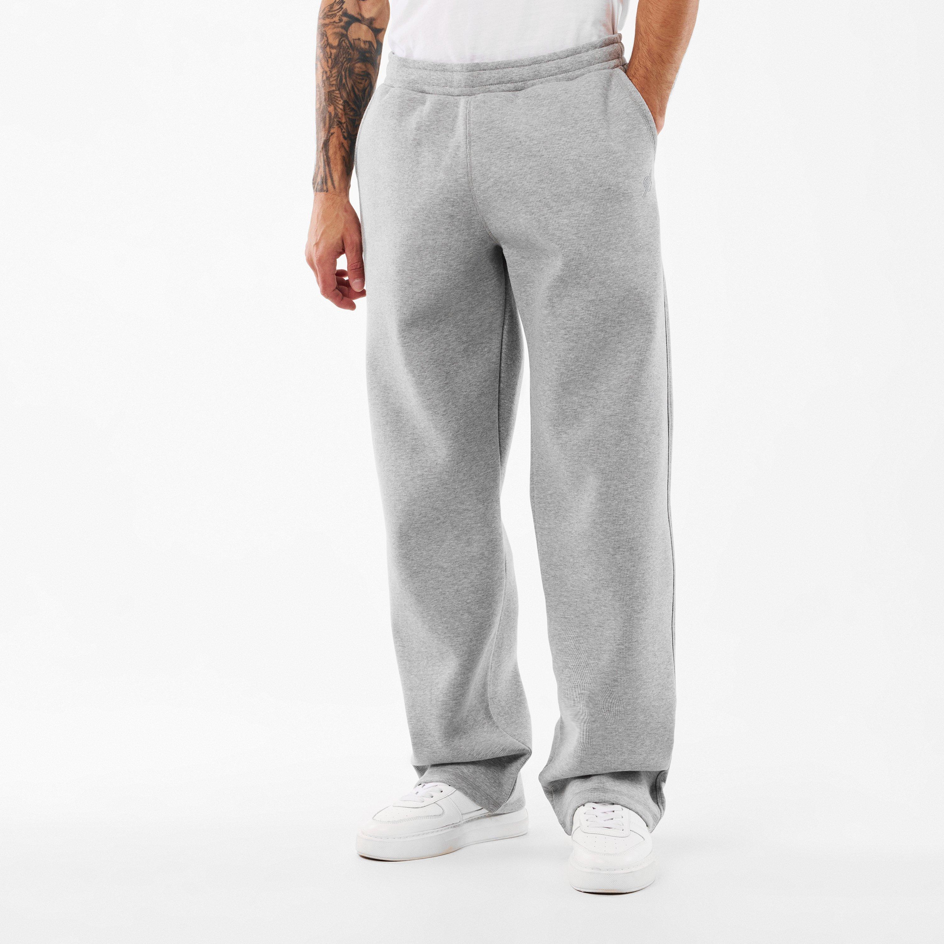 Grey Melange - Daily Paper - Men's Mono Rib Open Hem Fleece Joggers - 3