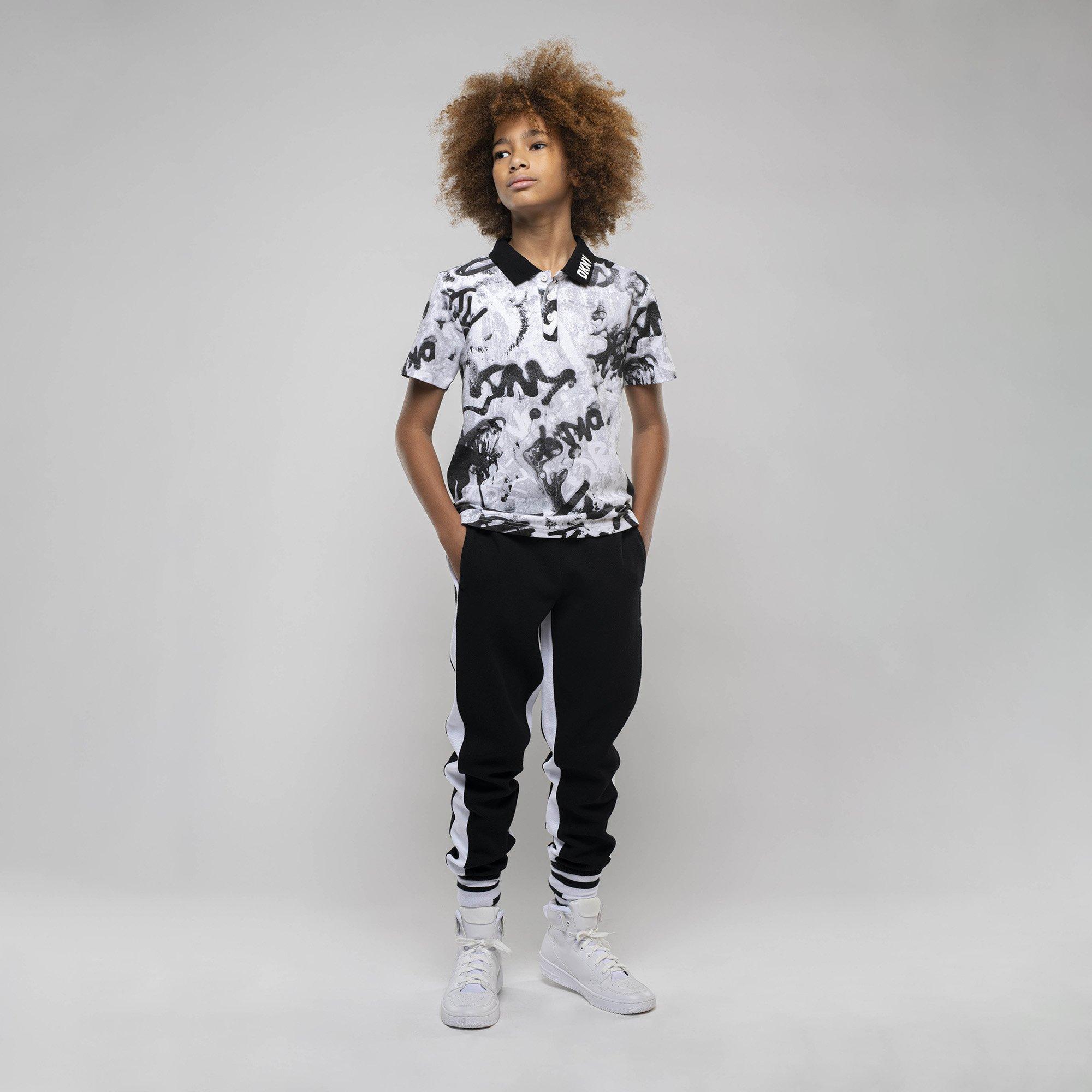 Black 09B - DKNY - Kids' Logo Closed Hem Jersey Joggers - 2