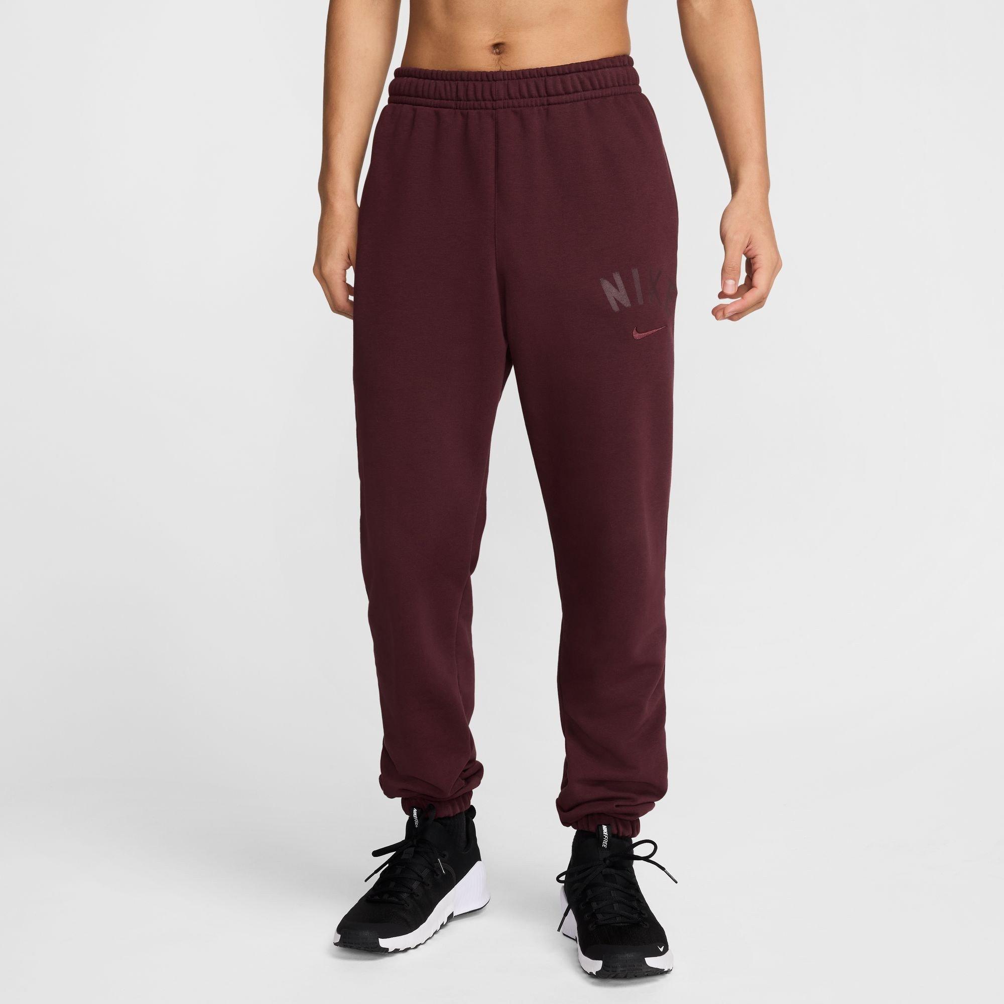 Nike Men's Swoosh Fleece Tracksuit Bottoms - Burgundy Crush - S