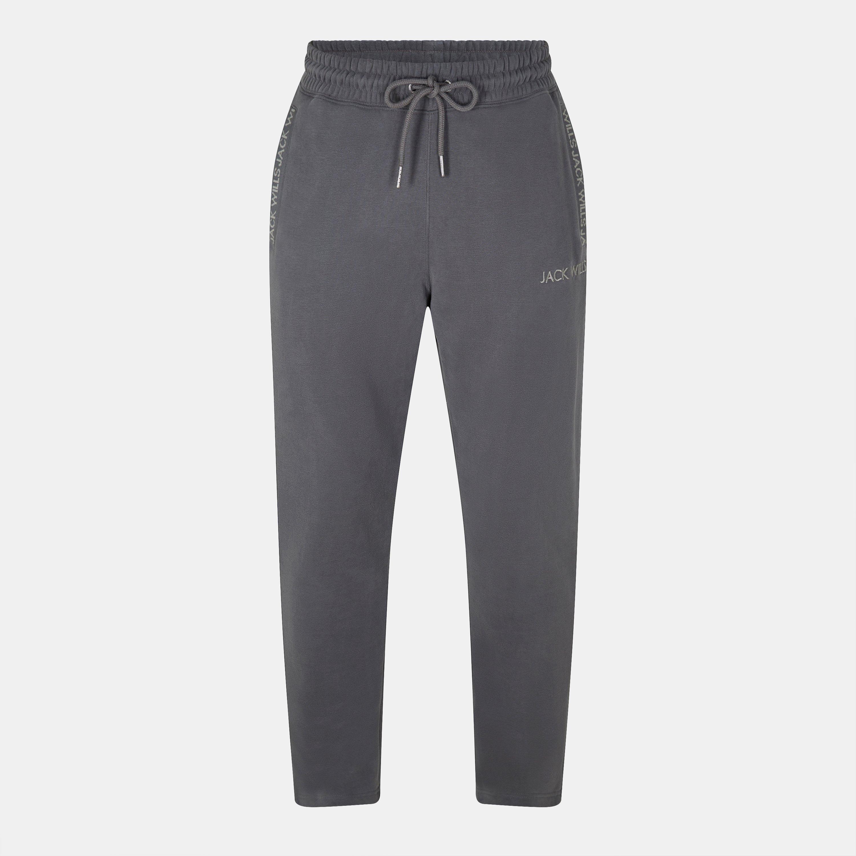 Slate - Jack Wills - Men's JW Jacquard Open Hem Fleece Joggers - 1