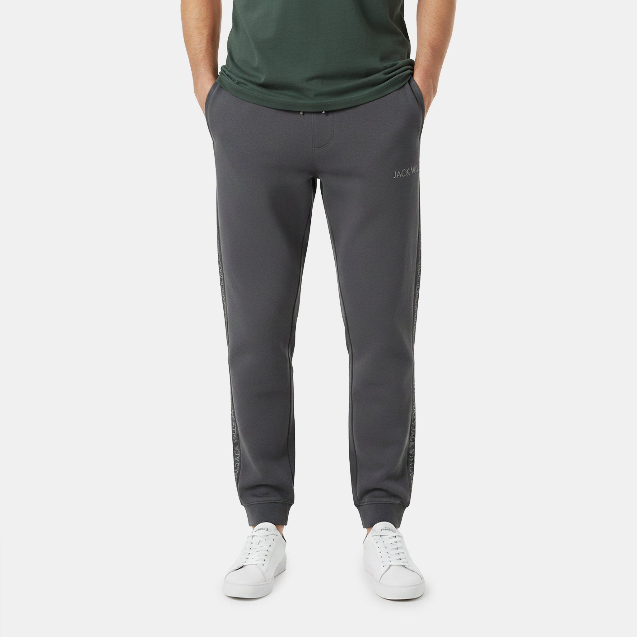 Slate - Jack Wills - Men's JW Jacquard Open Hem Fleece Joggers - 3